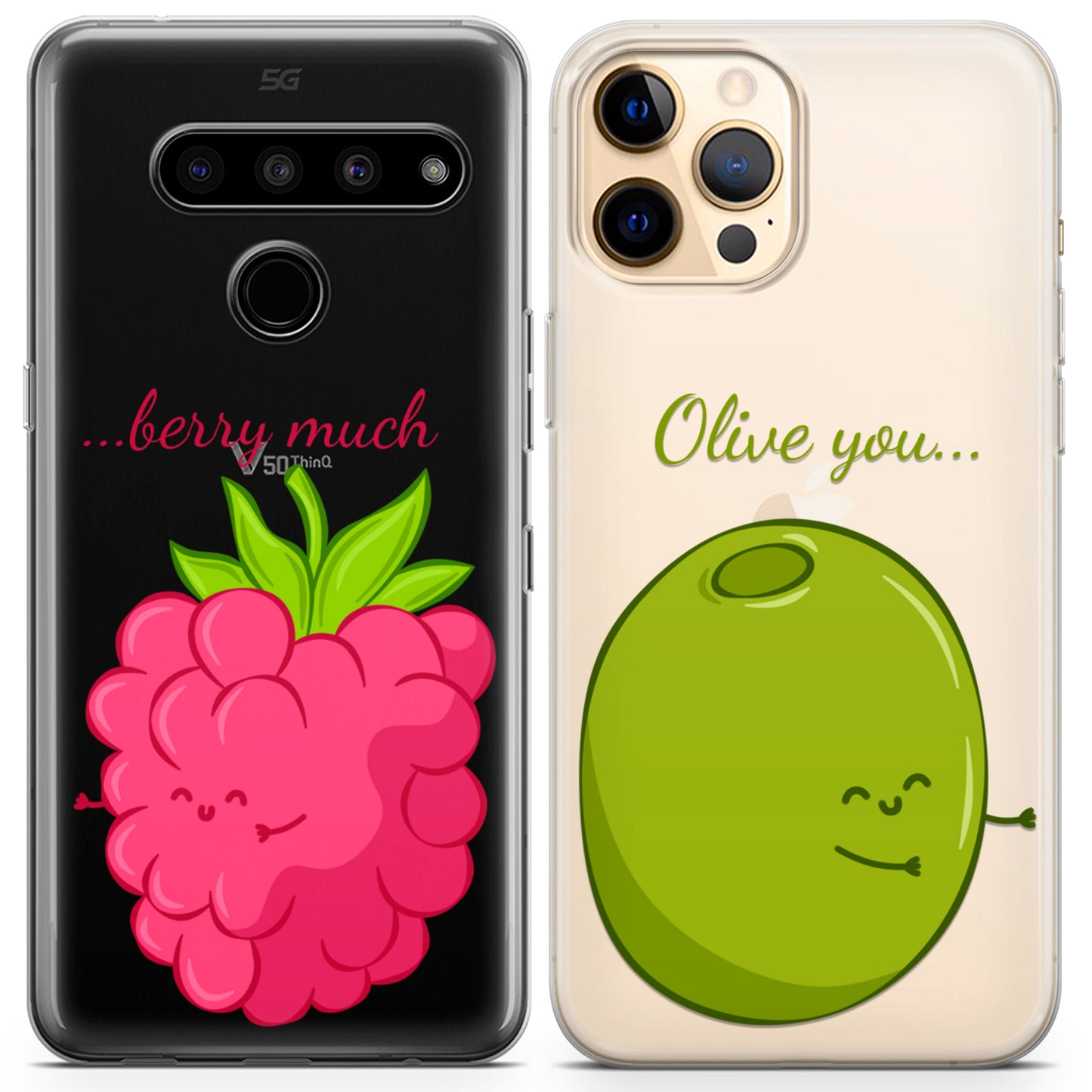 Cavka iPhone Couple Cases Olive You Berry Much