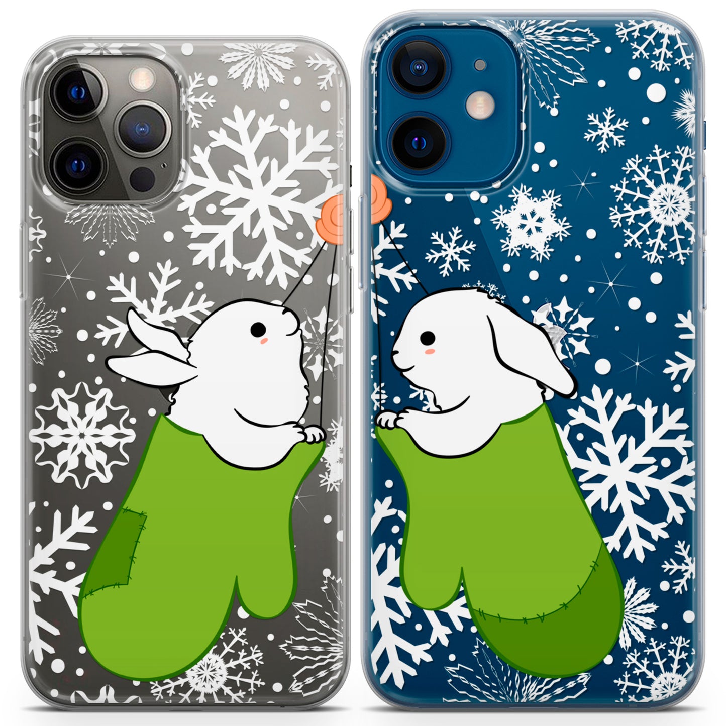 Cavka iPhone Couple Cases Winter Bunnies