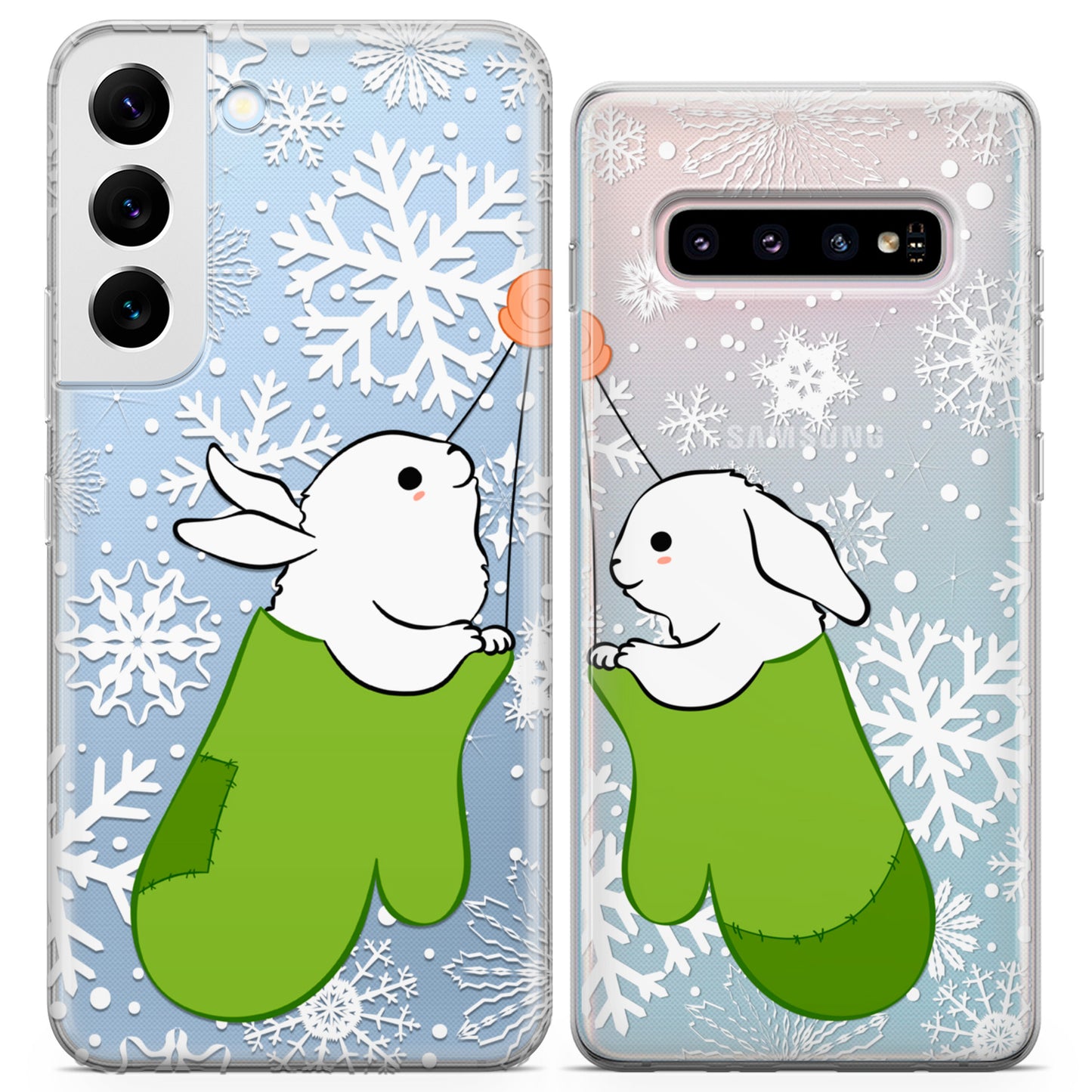 Cavka iPhone Couple Cases Winter Bunnies