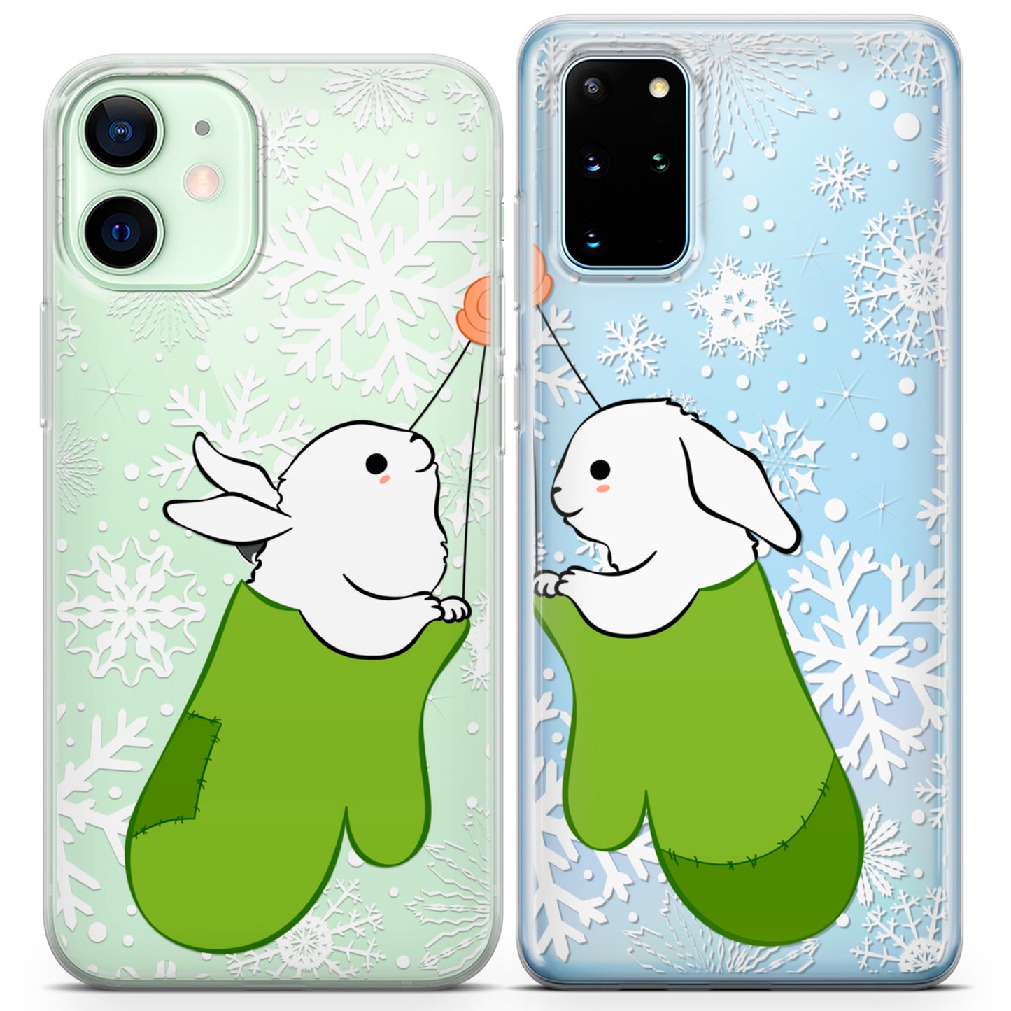 Cavka iPhone Couple Cases Winter Bunnies