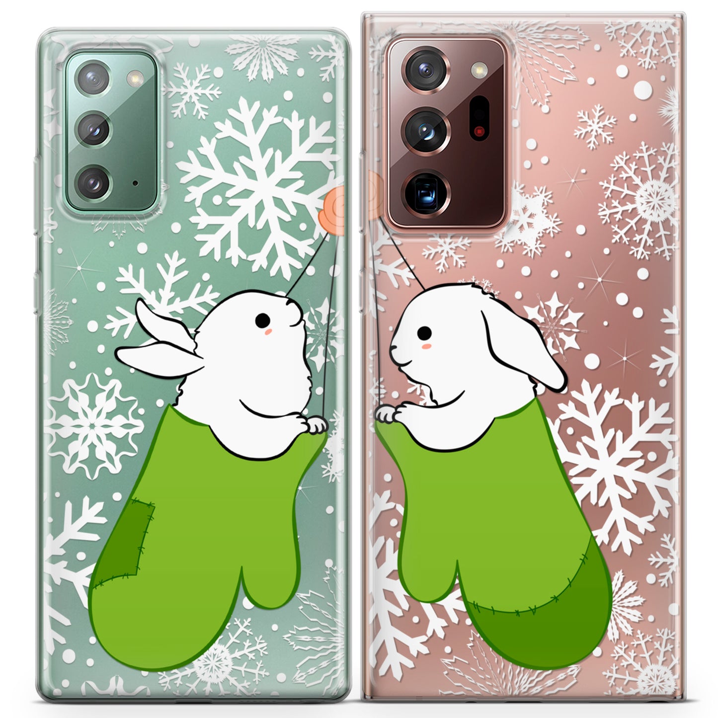 Cavka iPhone Couple Cases Winter Bunnies