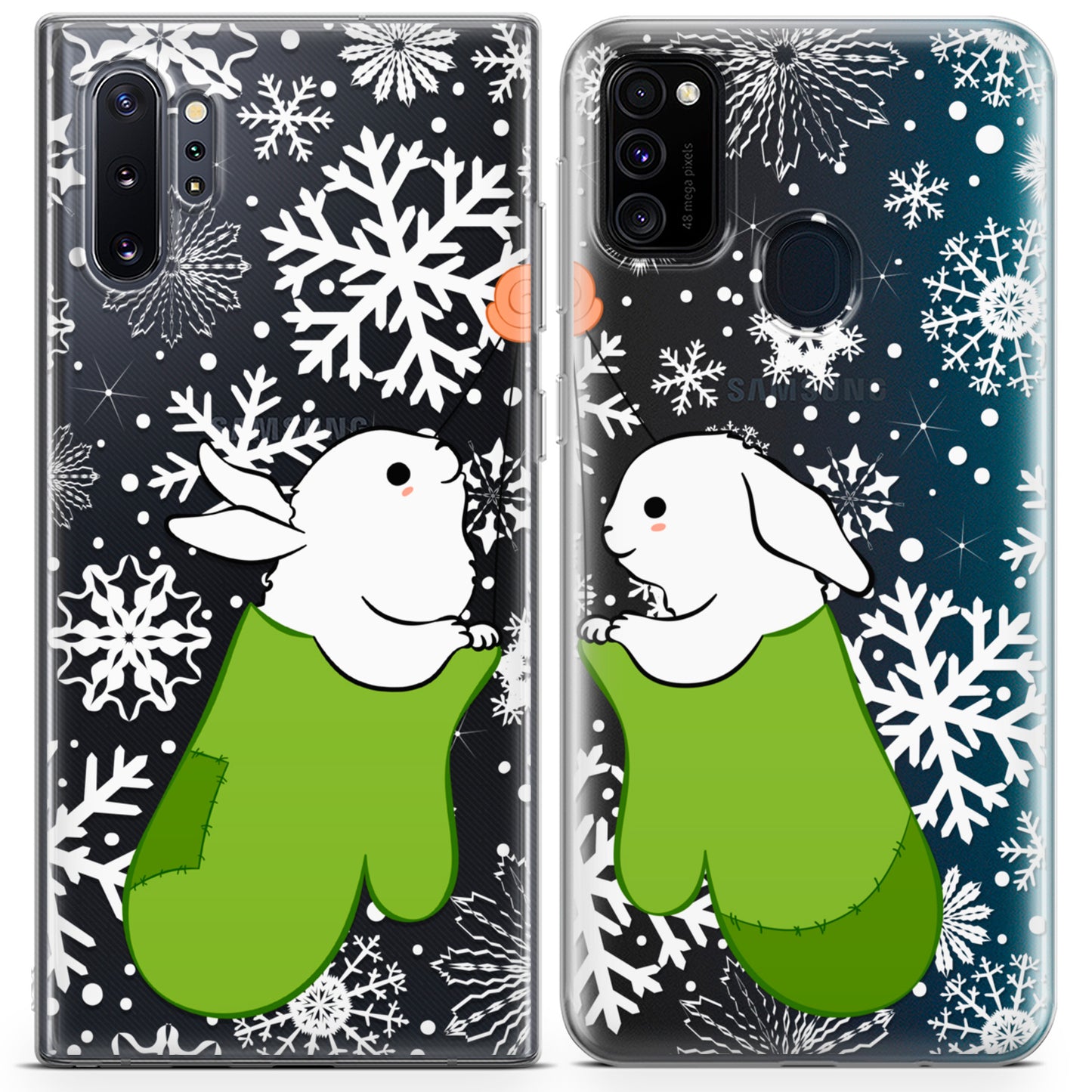 Cavka iPhone Couple Cases Winter Bunnies