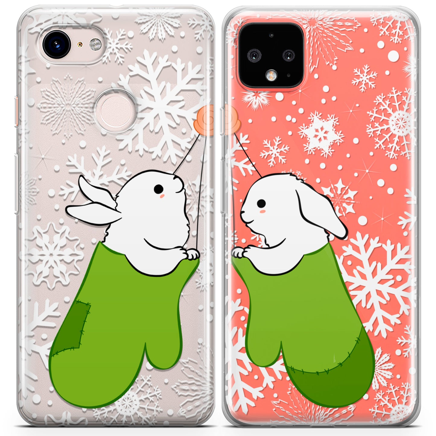 Cavka iPhone Couple Cases Winter Bunnies