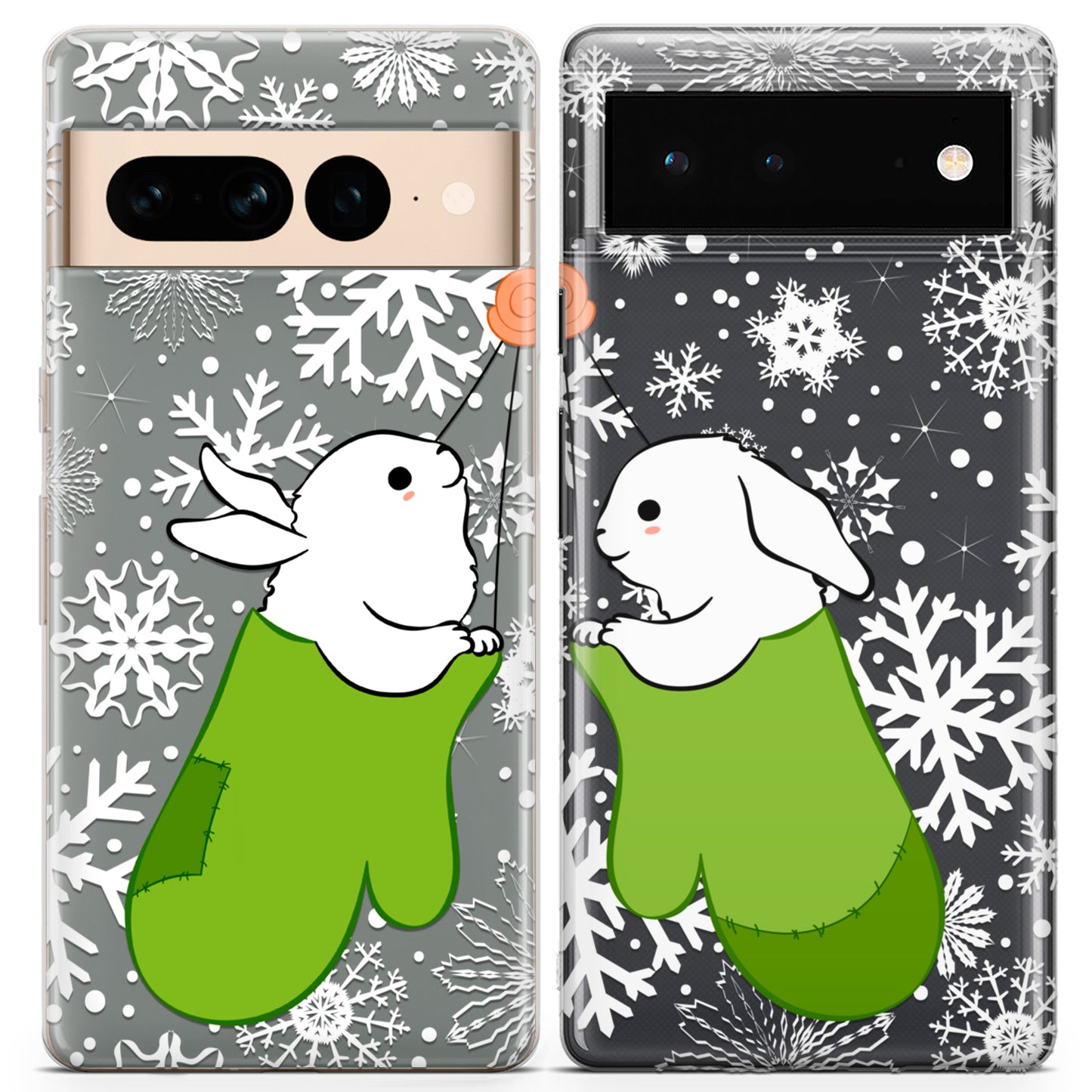 Cavka iPhone Couple Cases Winter Bunnies