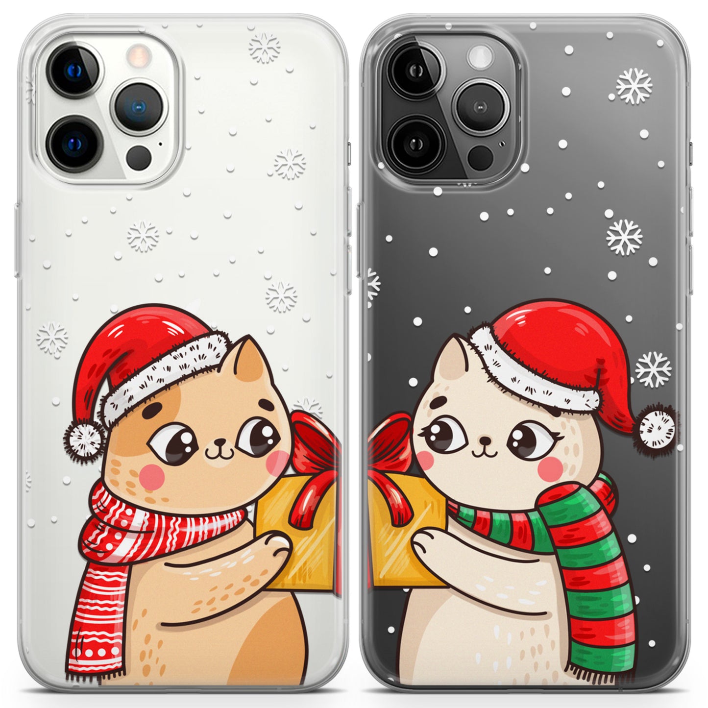 Cavka iPhone Couple Cases Holiday Cats