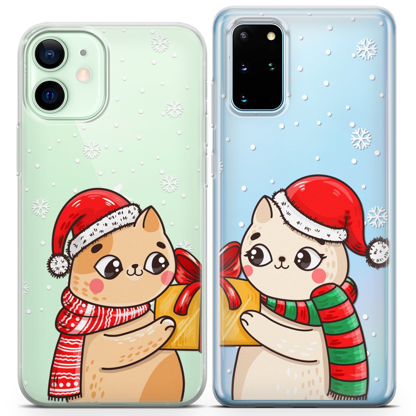 Cavka iPhone Couple Cases Holiday Cats