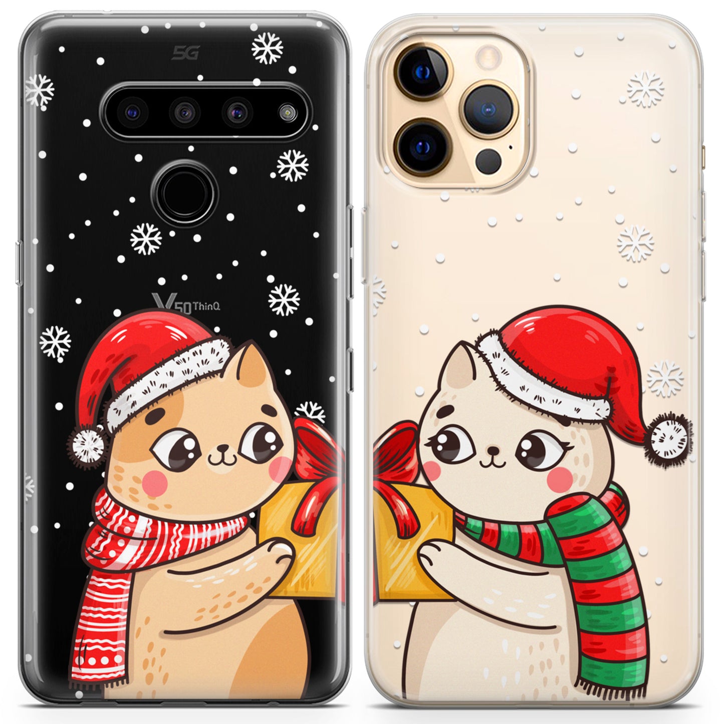 Cavka iPhone Couple Cases Holiday Cats