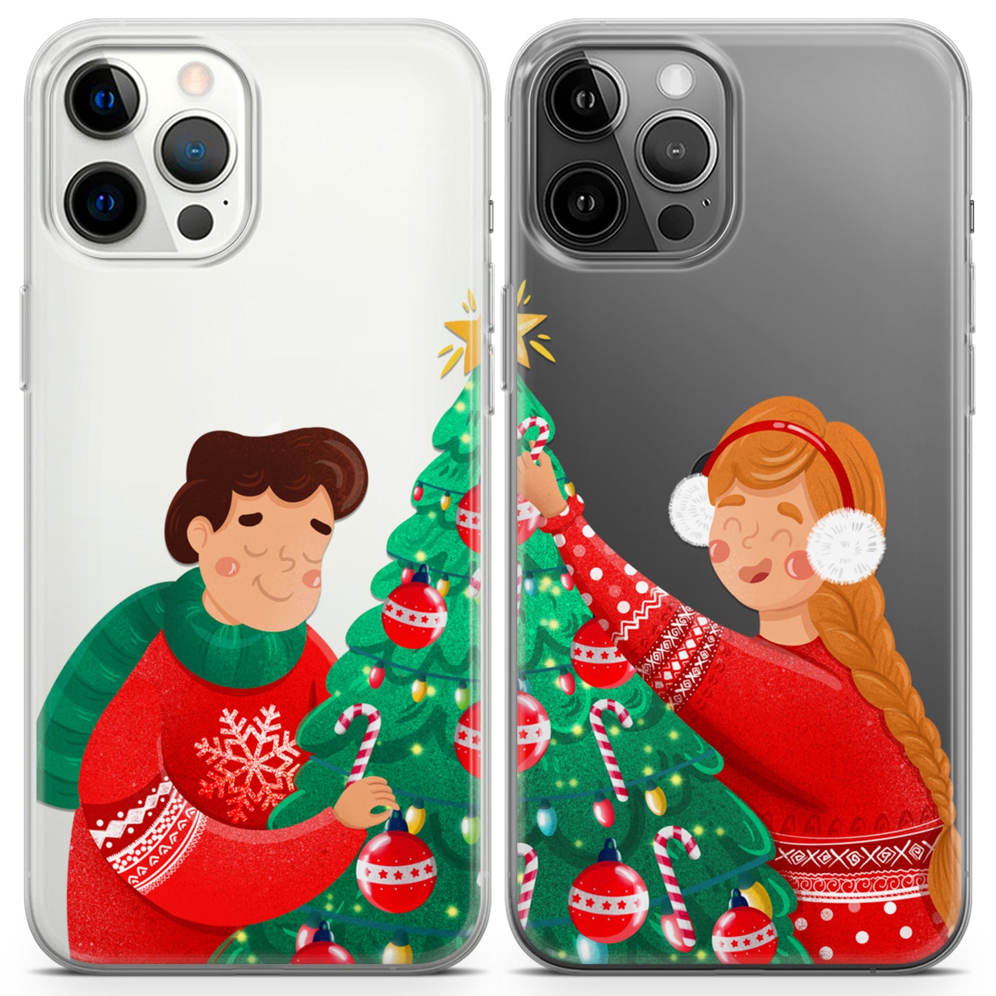 Cavka iPhone Couple Cases Christmas Tree