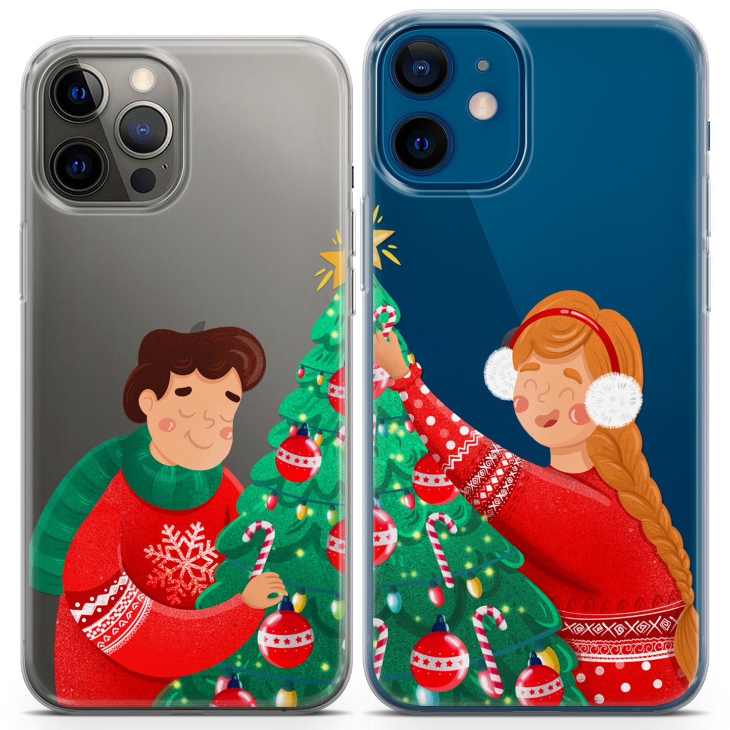 Cavka iPhone Couple Cases Christmas Tree