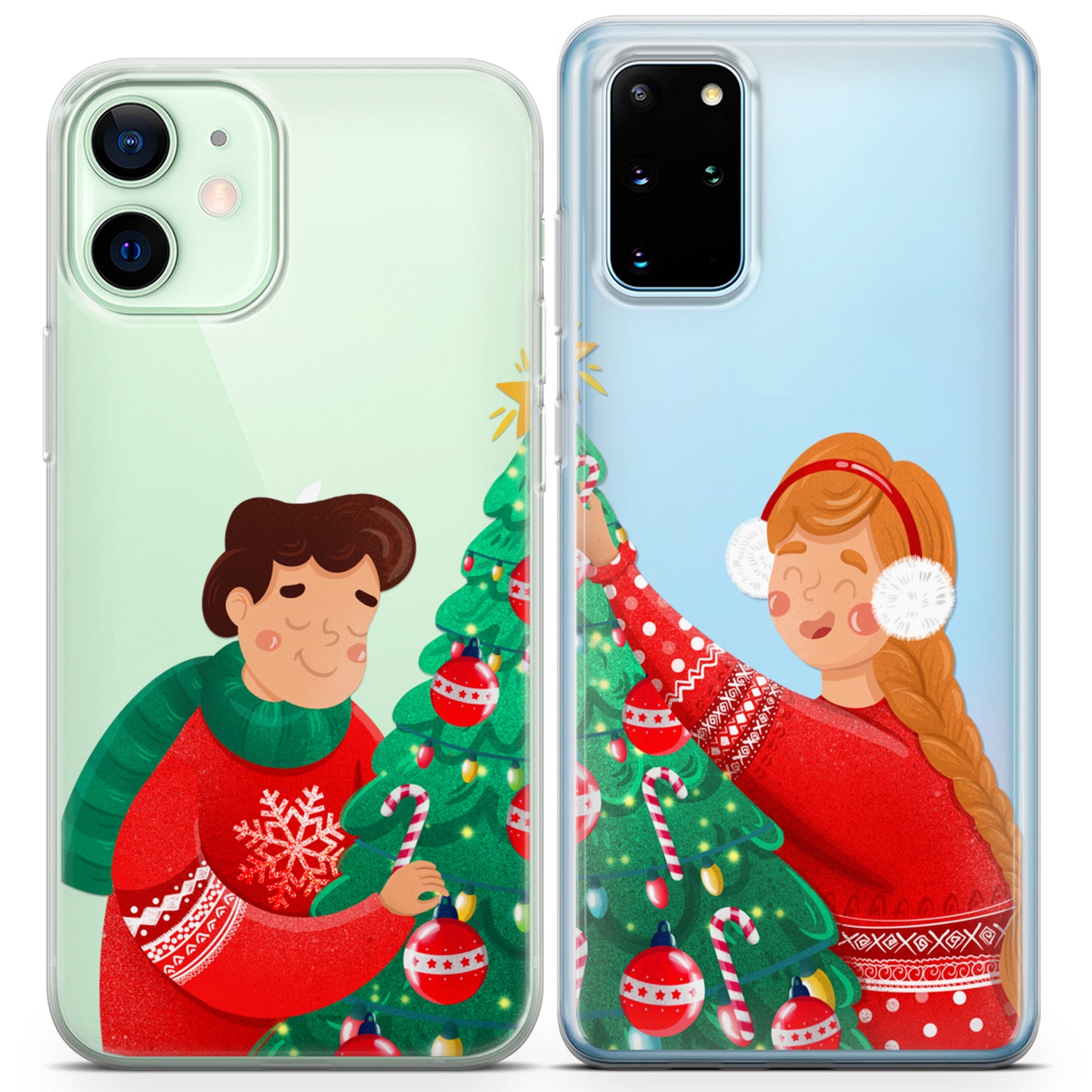 Cavka iPhone Couple Cases Christmas Tree