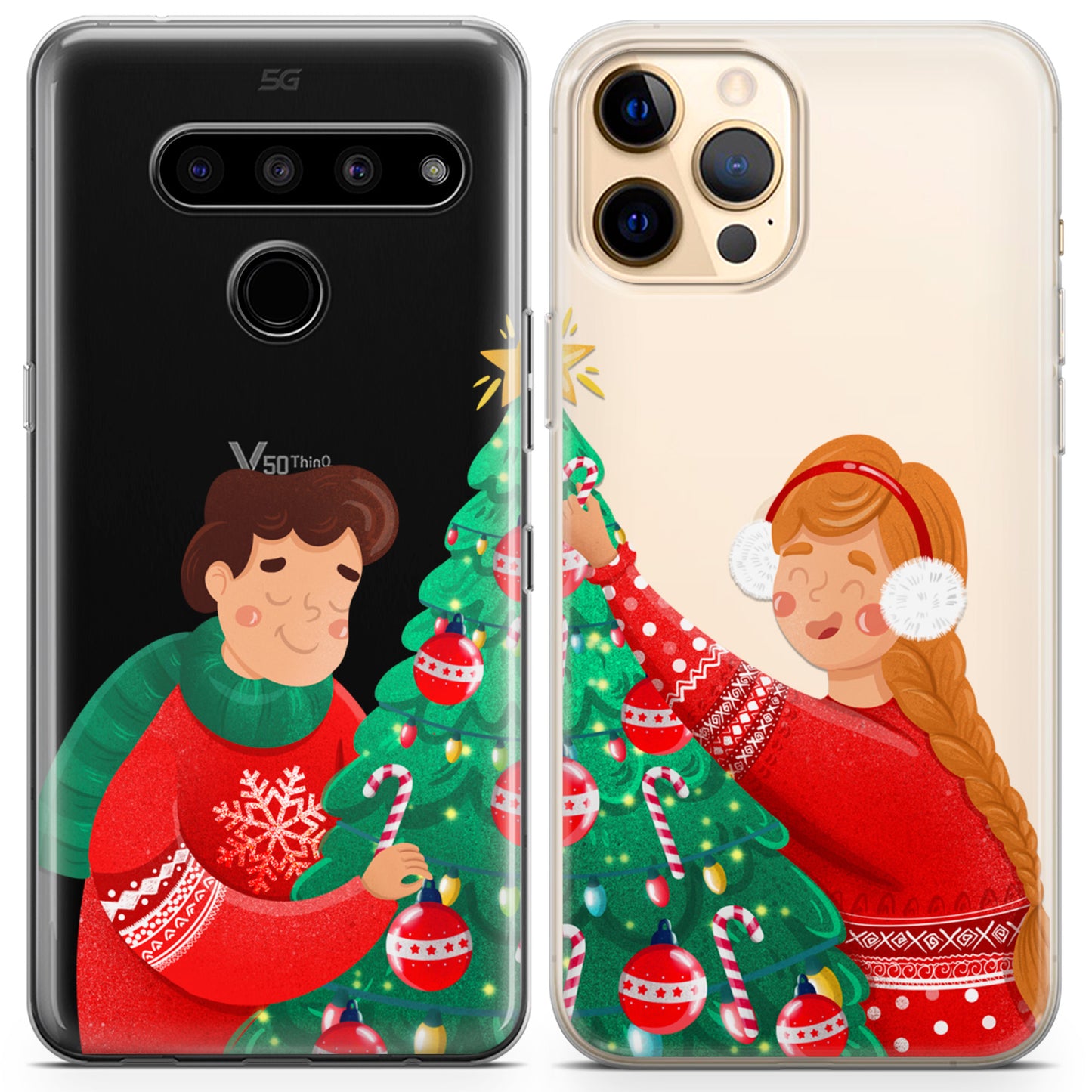 Cavka iPhone Couple Cases Christmas Tree