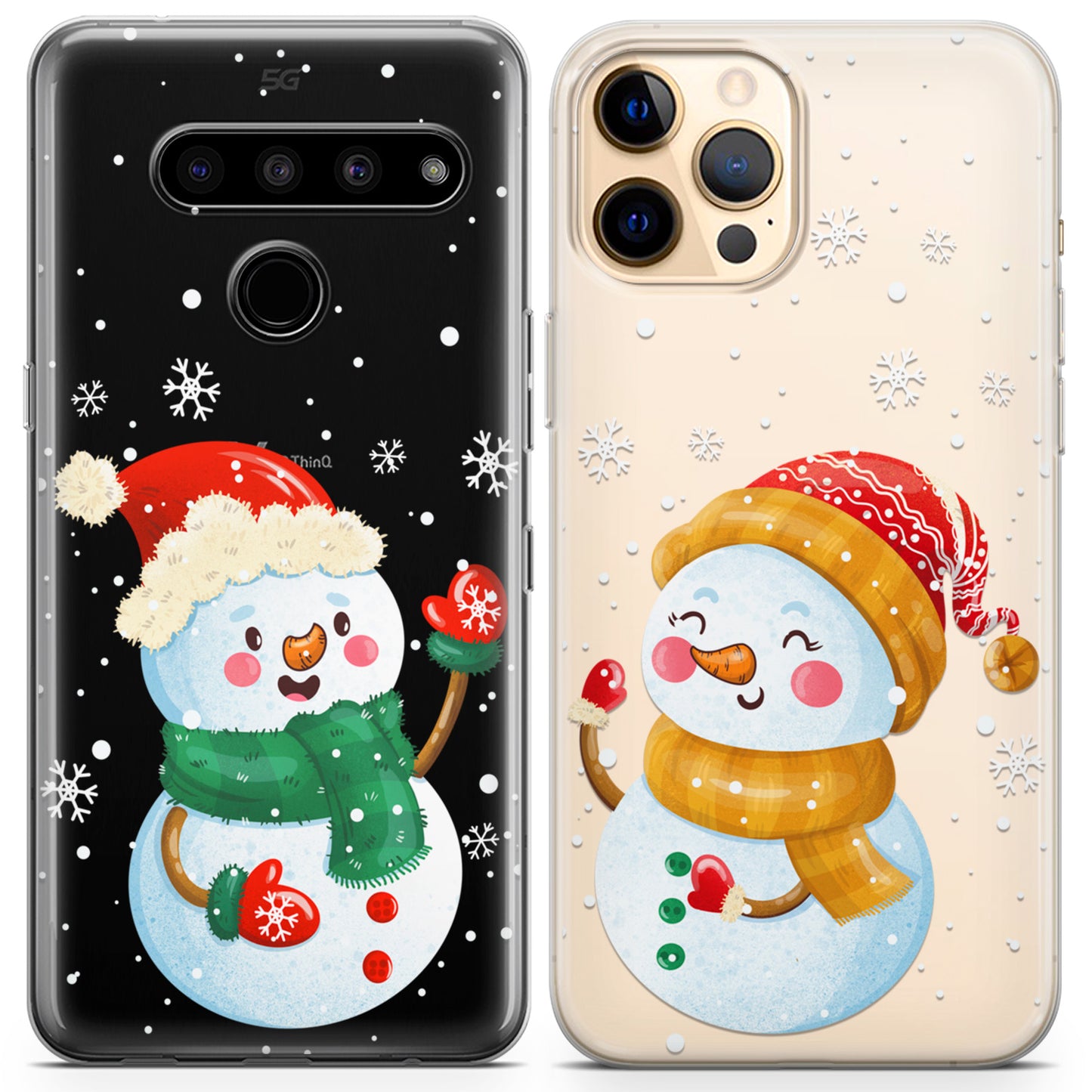 Cavka iPhone Couple Cases Winter Snowmen