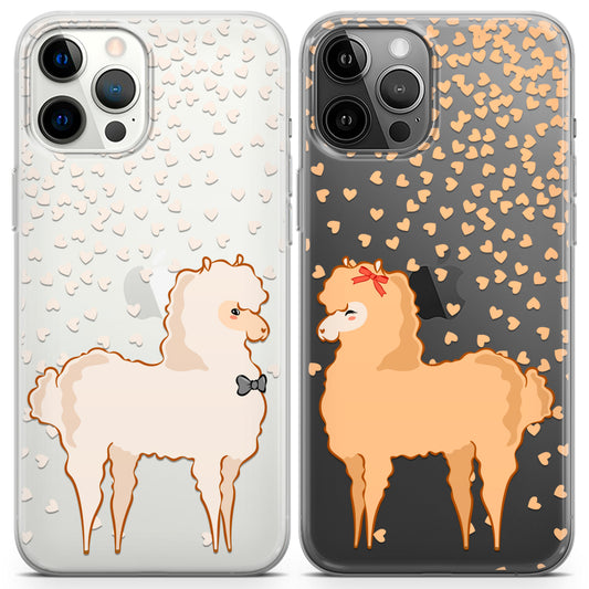 Cavka iPhone Couple Cases Beige Llamas