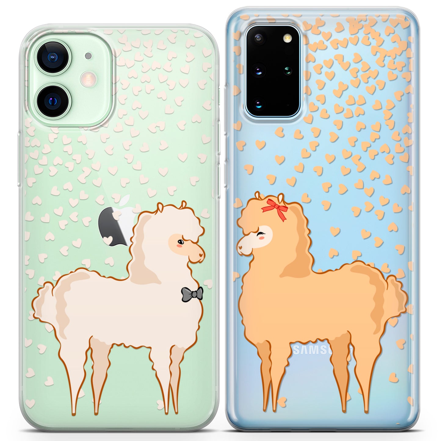 Cavka iPhone Couple Cases Beige Llamas