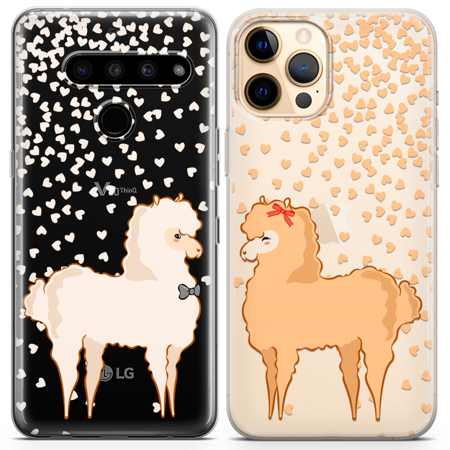 Cavka iPhone Couple Cases Beige Llamas