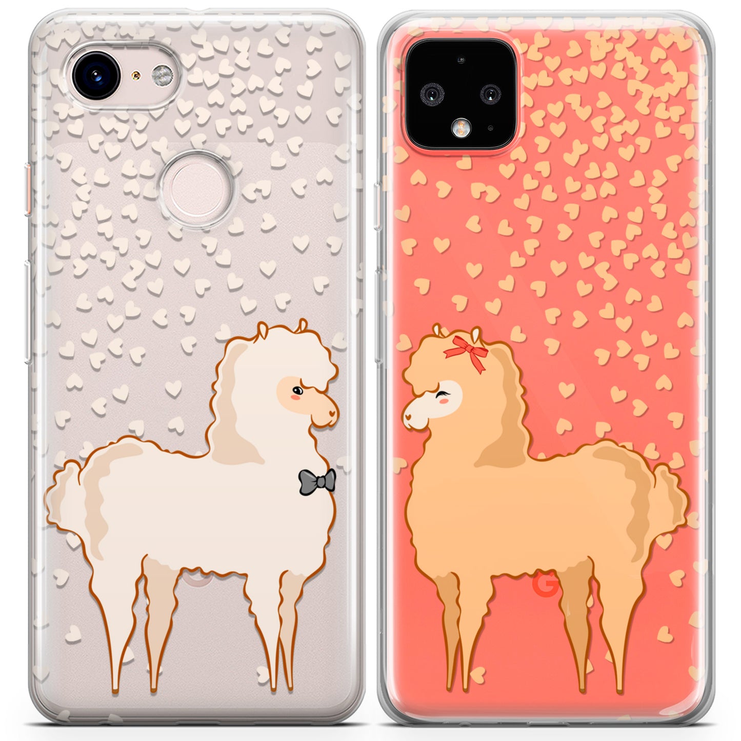 Cavka iPhone Couple Cases Beige Llamas