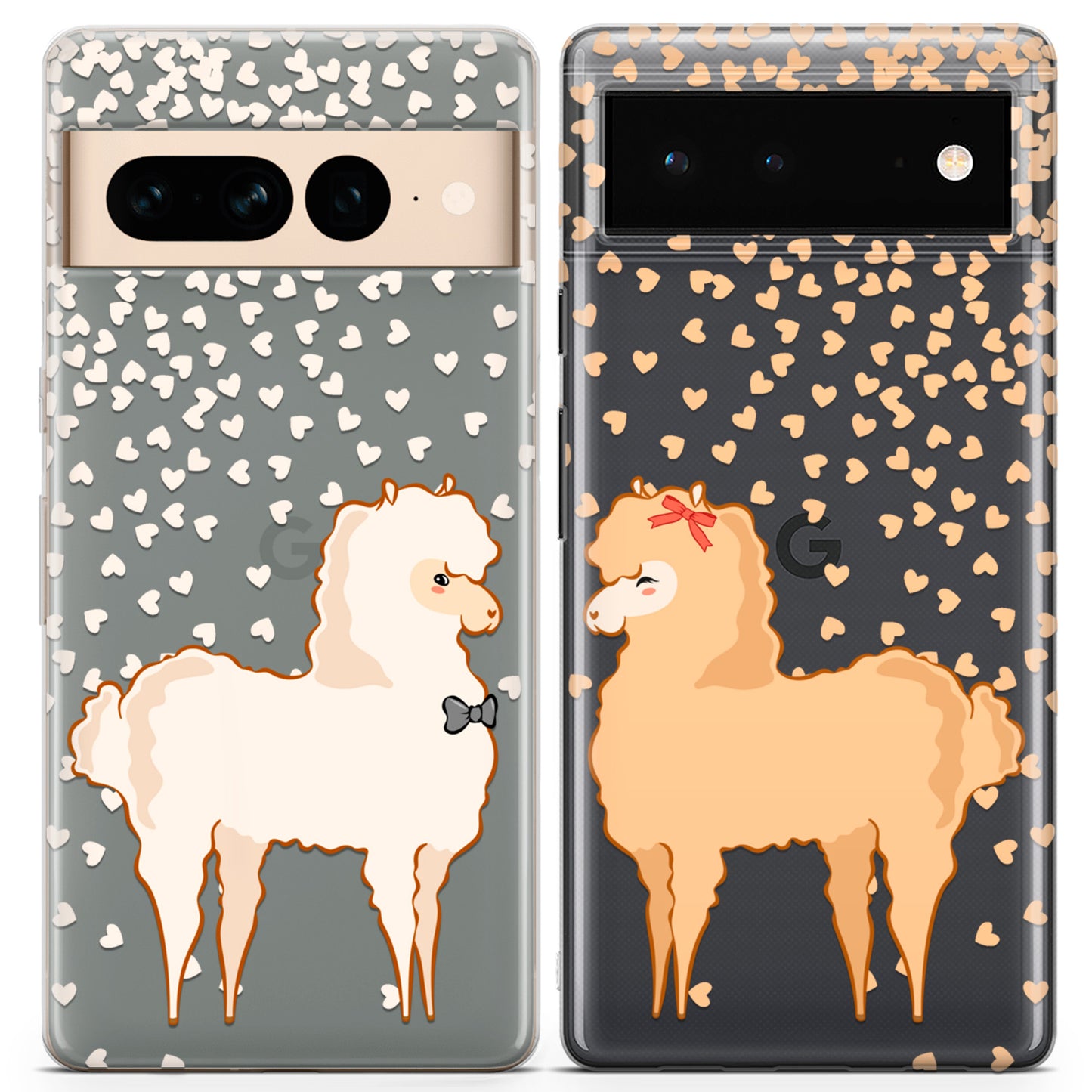 Cavka iPhone Couple Cases Beige Llamas