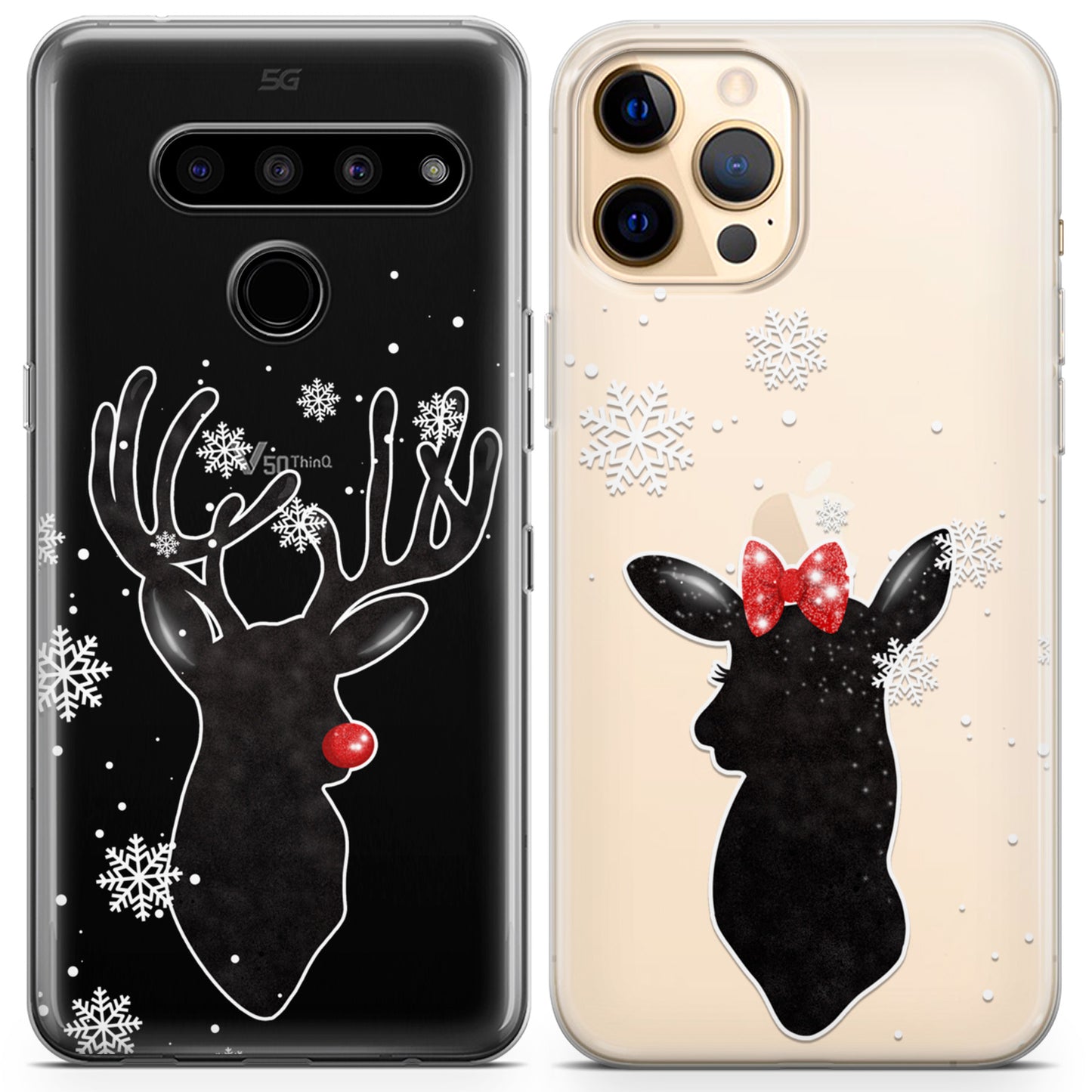 Cavka iPhone Couple Cases Santa Reindeers