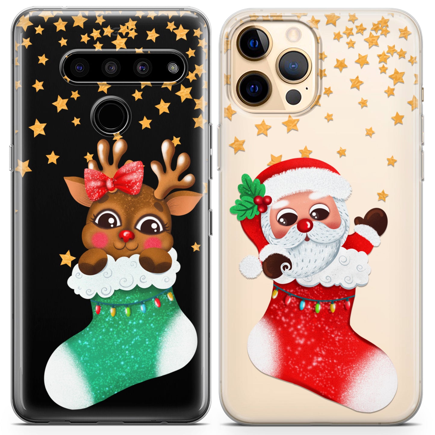 Cavka iPhone Couple Cases Santa Socks