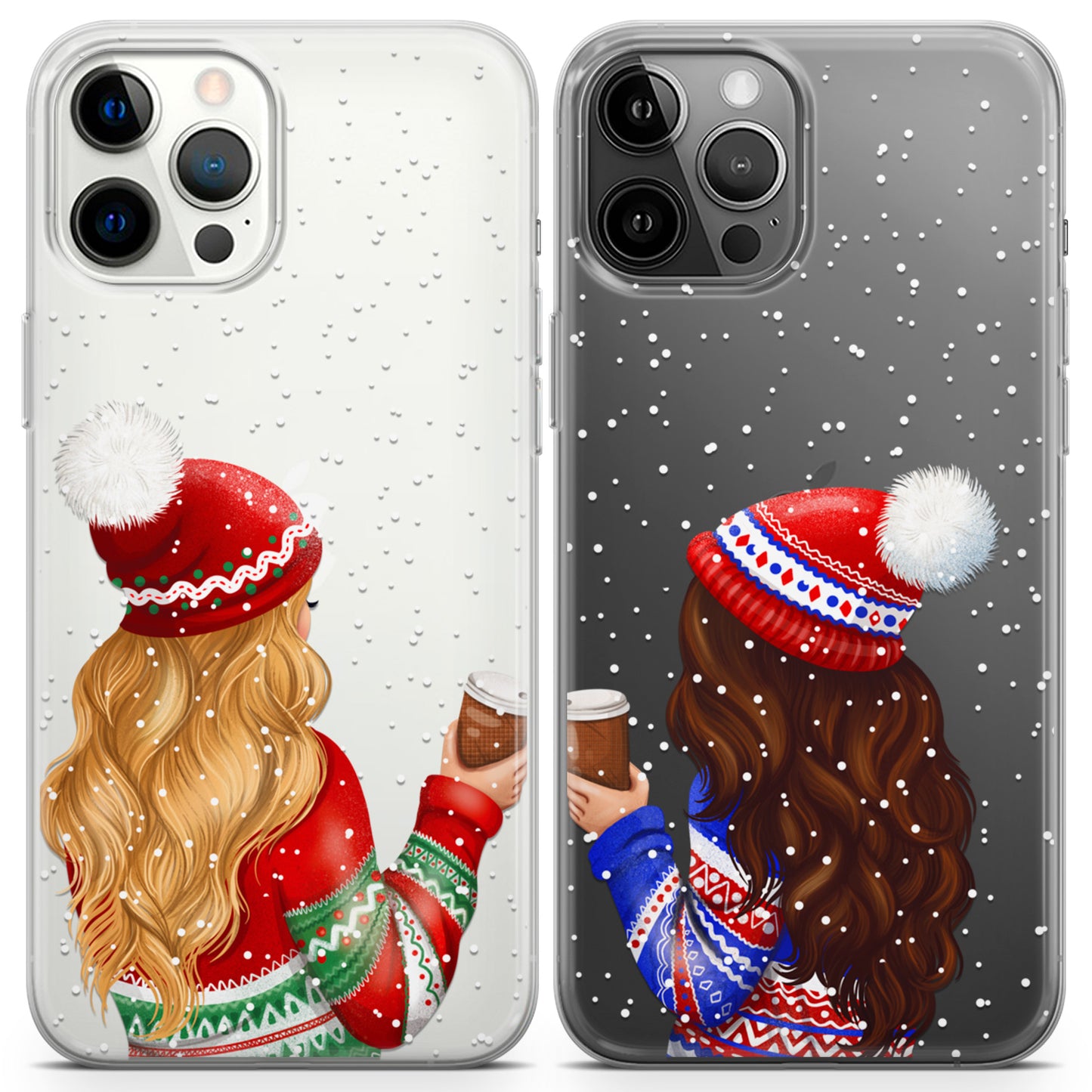 Cavka iPhone Couple Cases Winter Coffee