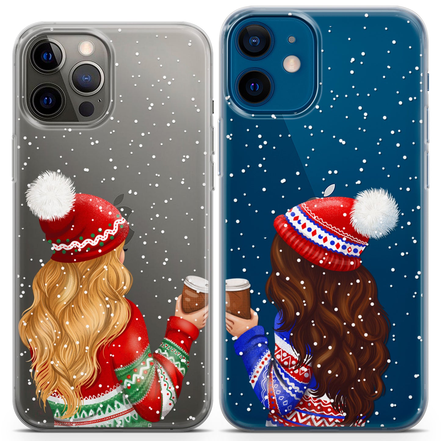 Cavka iPhone Couple Cases Winter Coffee