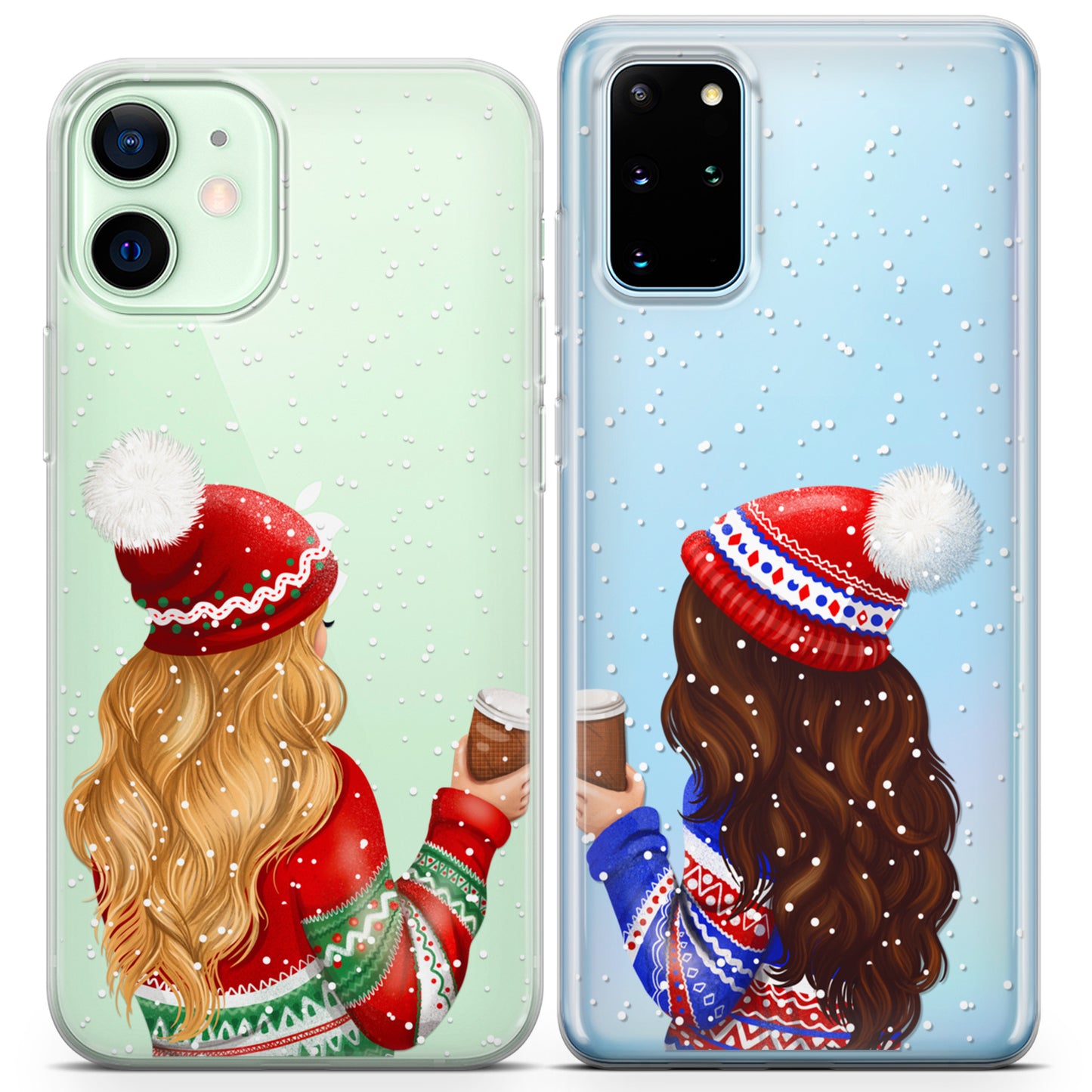 Cavka iPhone Couple Cases Winter Coffee