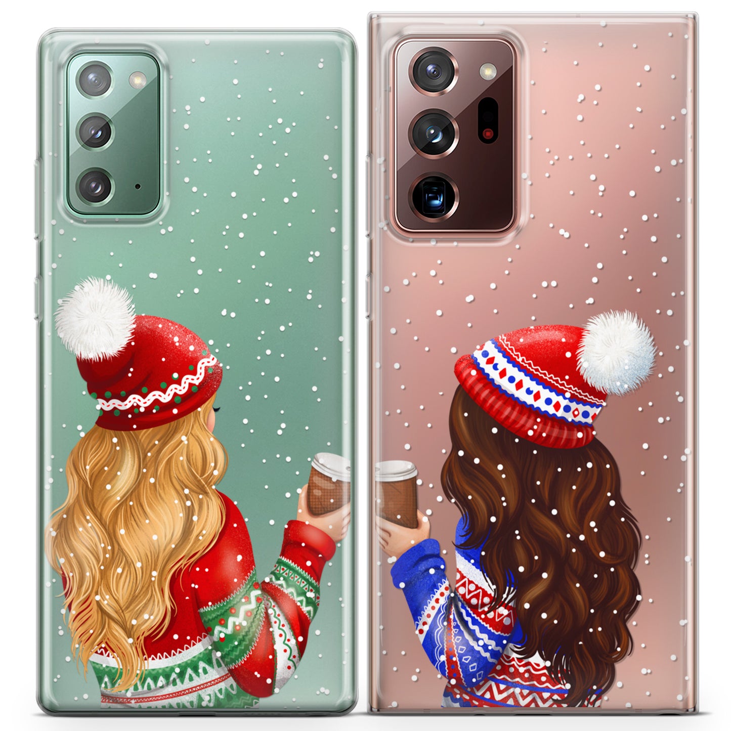 Cavka iPhone Couple Cases Winter Coffee