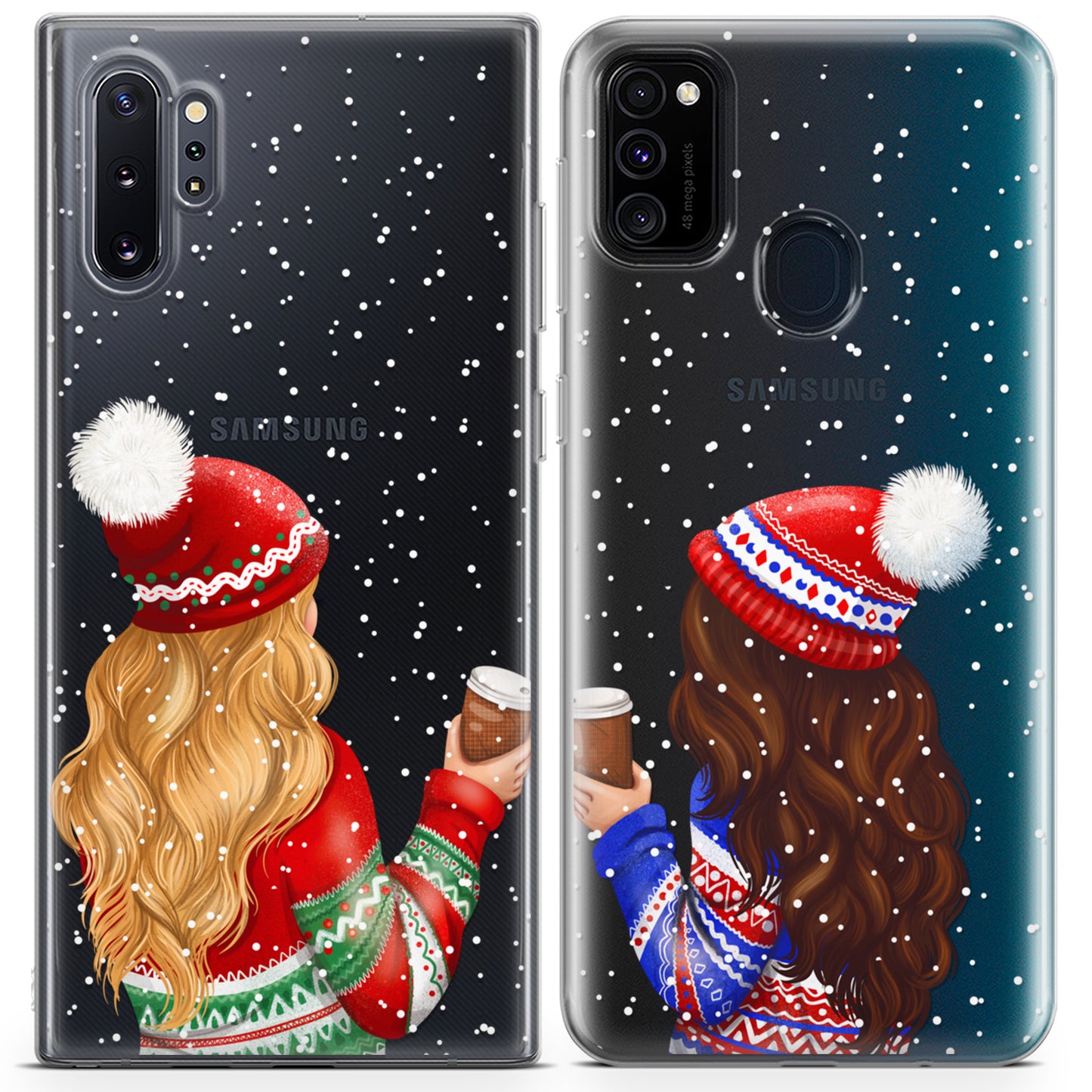 Cavka iPhone Couple Cases Winter Coffee