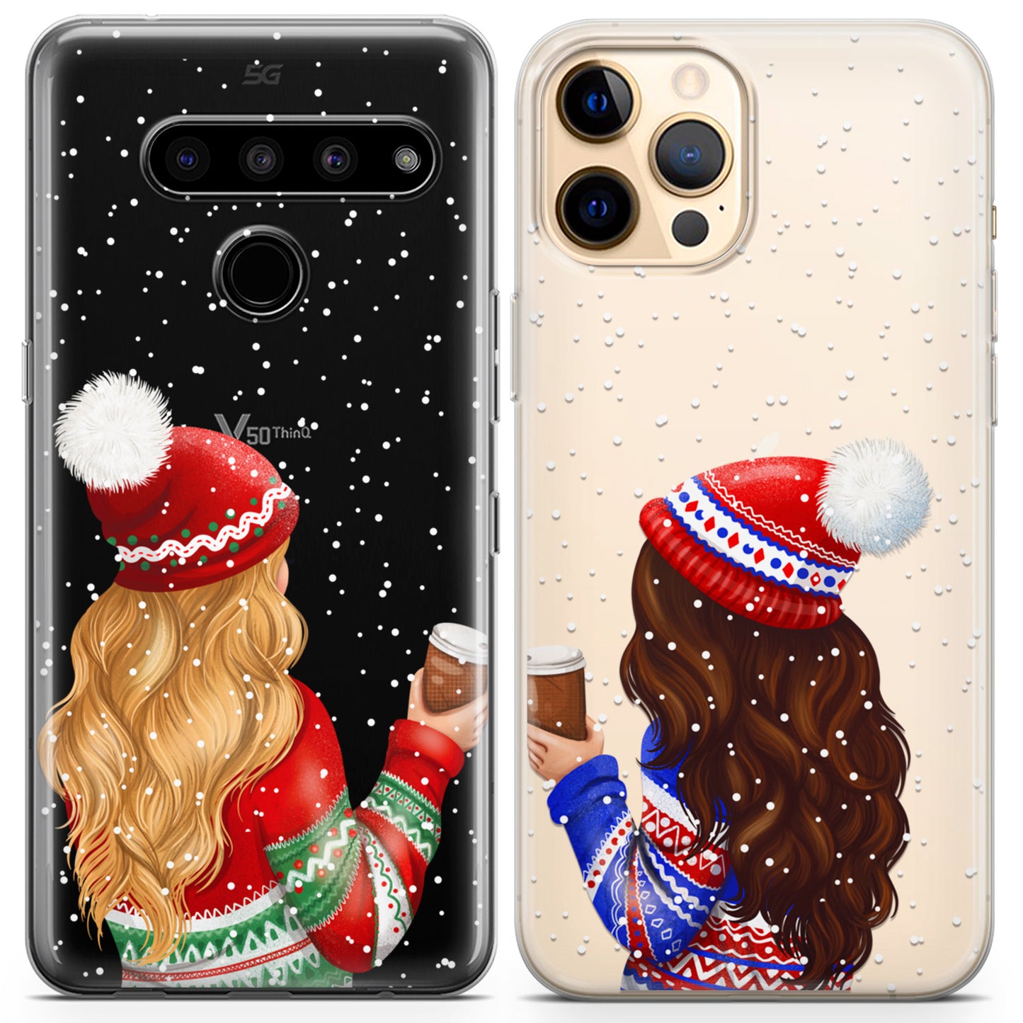 Cavka iPhone Couple Cases Winter Coffee