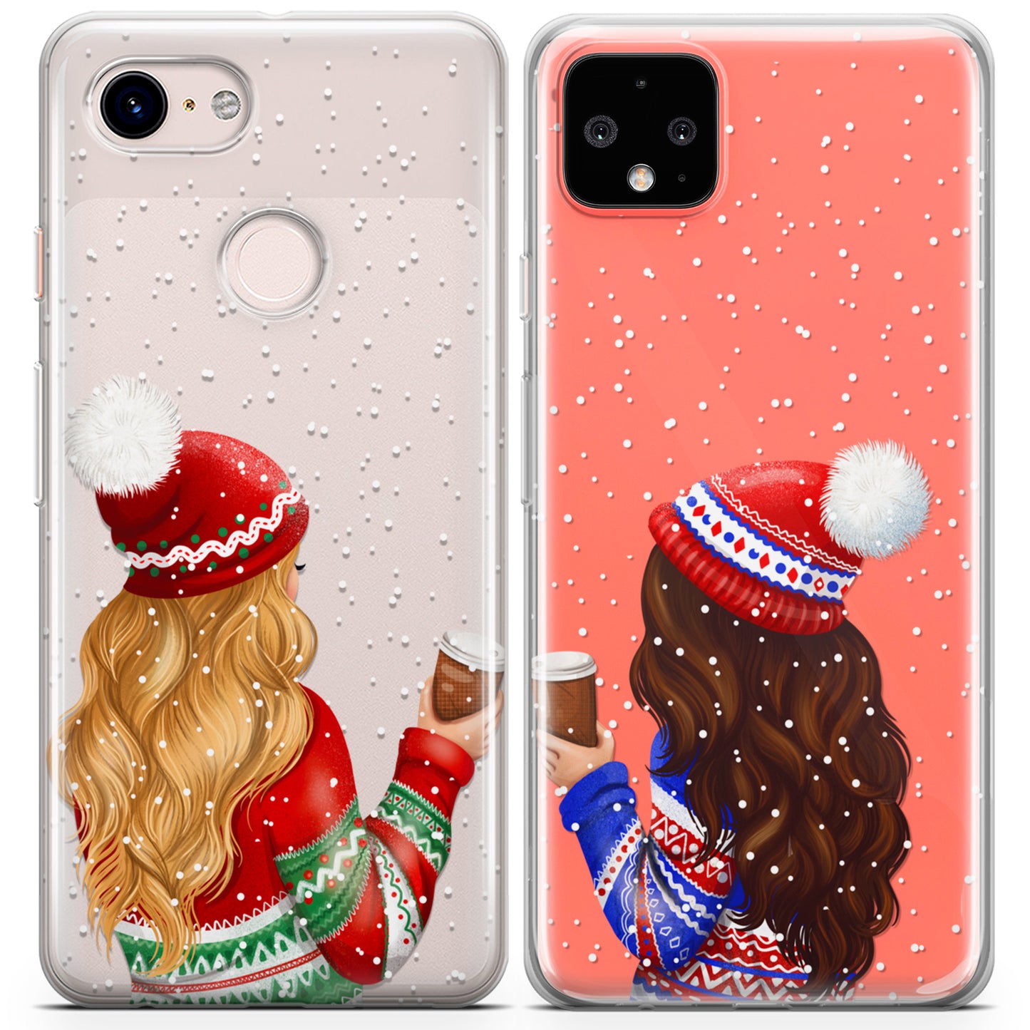 Cavka iPhone Couple Cases Winter Coffee