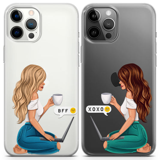 Cavka iPhone Couple Cases Chatting Girls