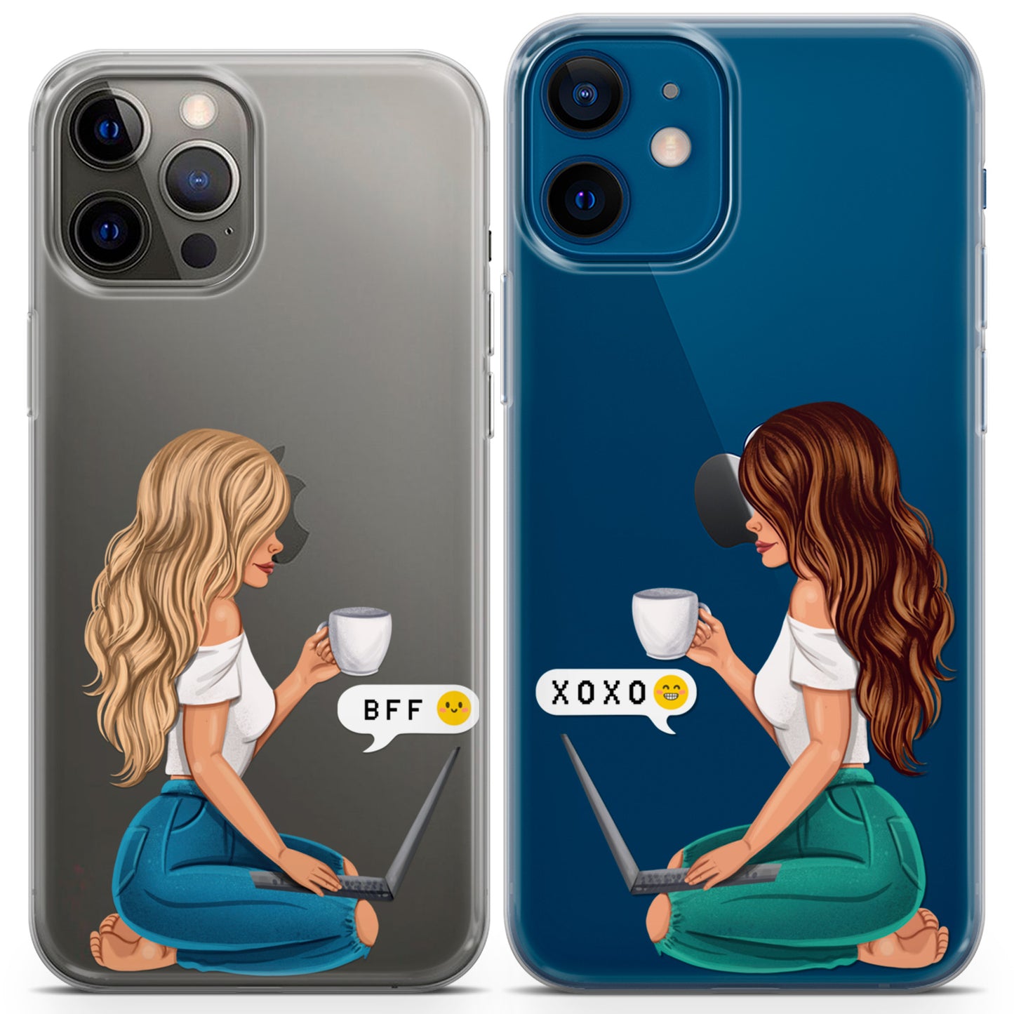 Cavka iPhone Couple Cases Chatting Girls