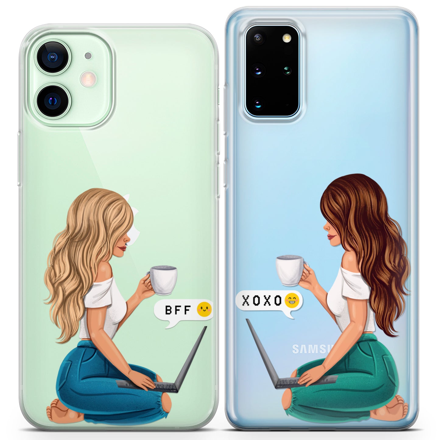 Cavka iPhone Couple Cases Chatting Girls