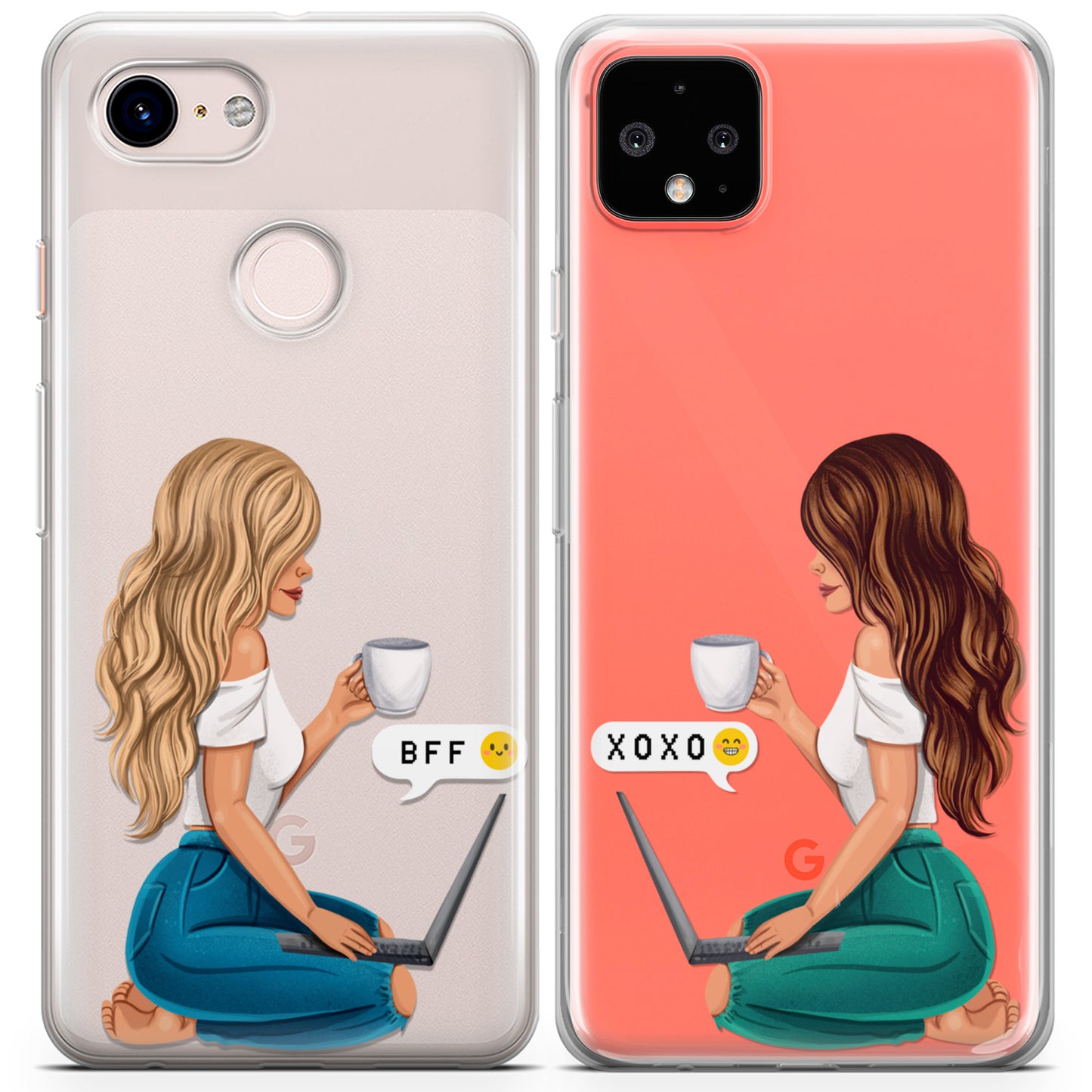 Cavka iPhone Couple Cases Chatting Girls