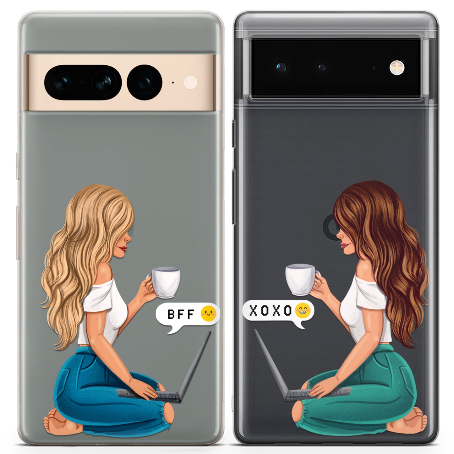 Cavka iPhone Couple Cases Chatting Girls