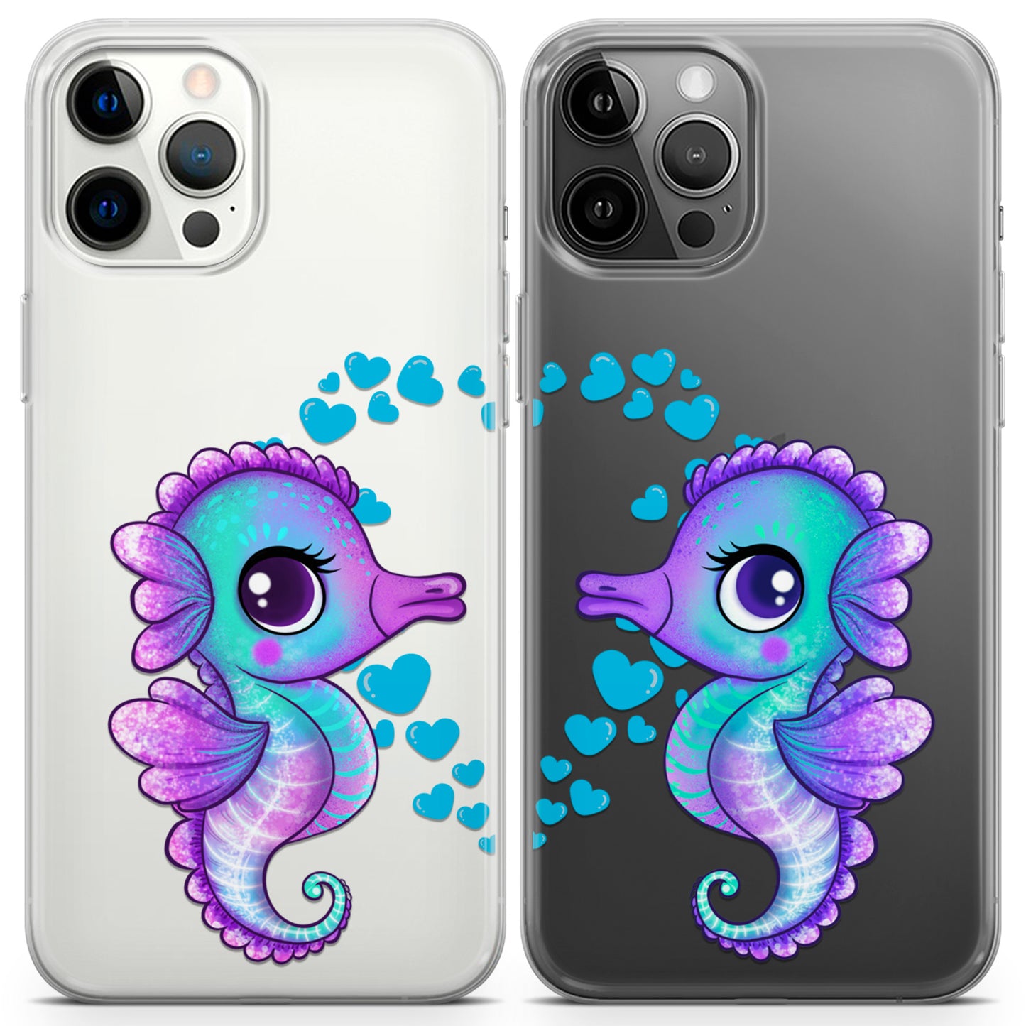 Cavka iPhone Couple Cases Kawaii Seahorses