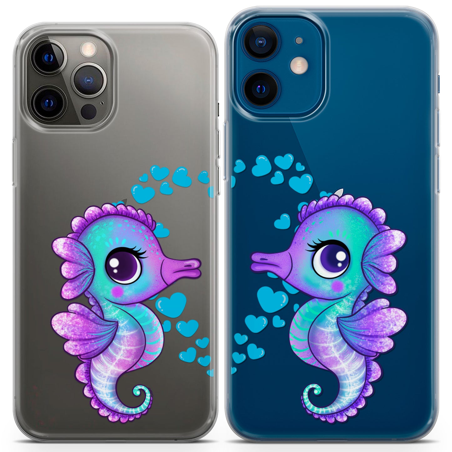 Cavka iPhone Couple Cases Kawaii Seahorses