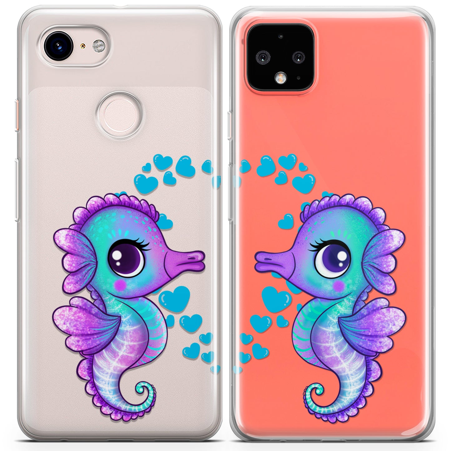 Cavka iPhone Couple Cases Kawaii Seahorses