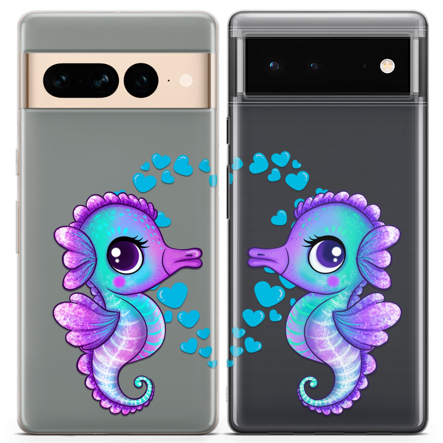 Cavka iPhone Couple Cases Kawaii Seahorses