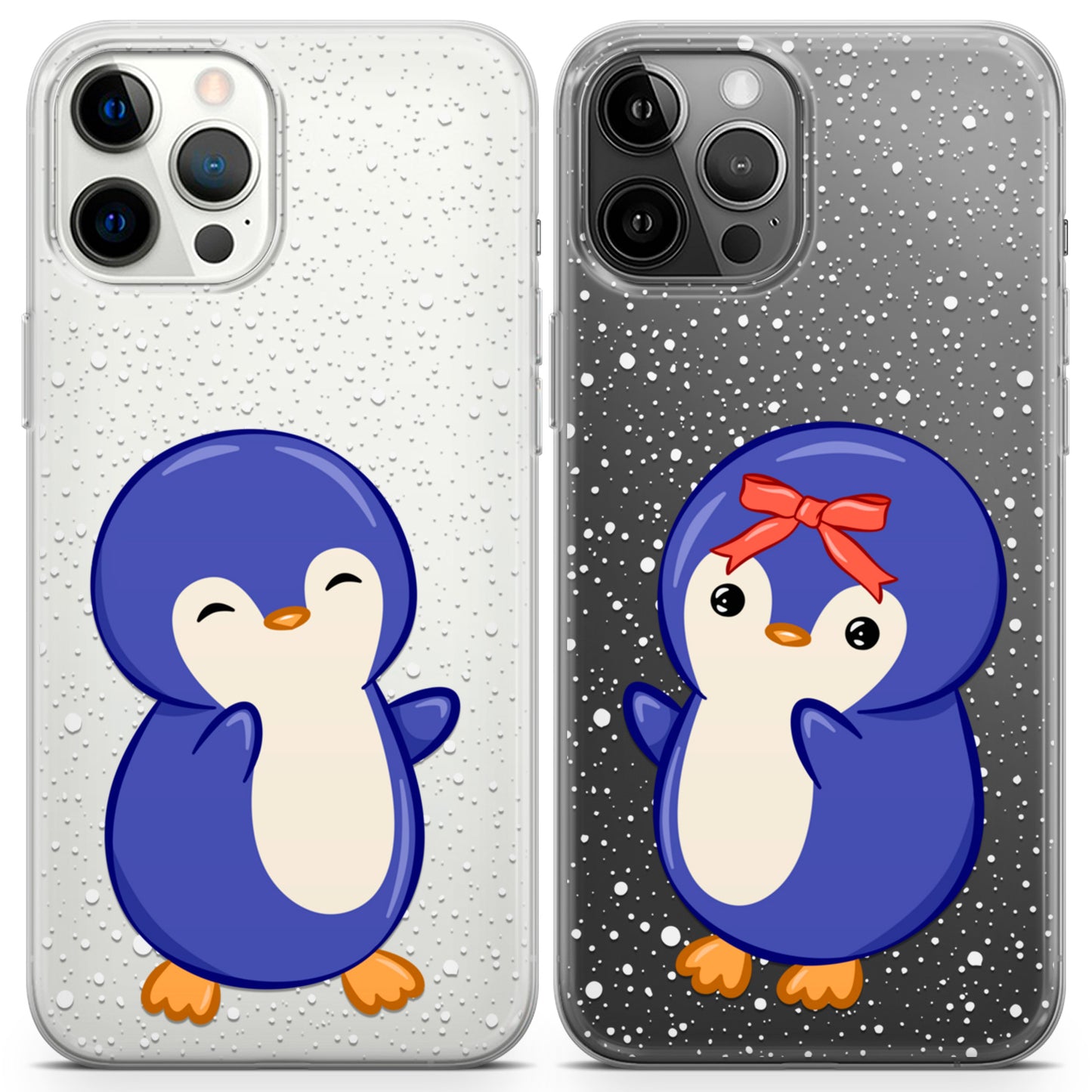 Cavka iPhone Couple Cases Winter Penguins