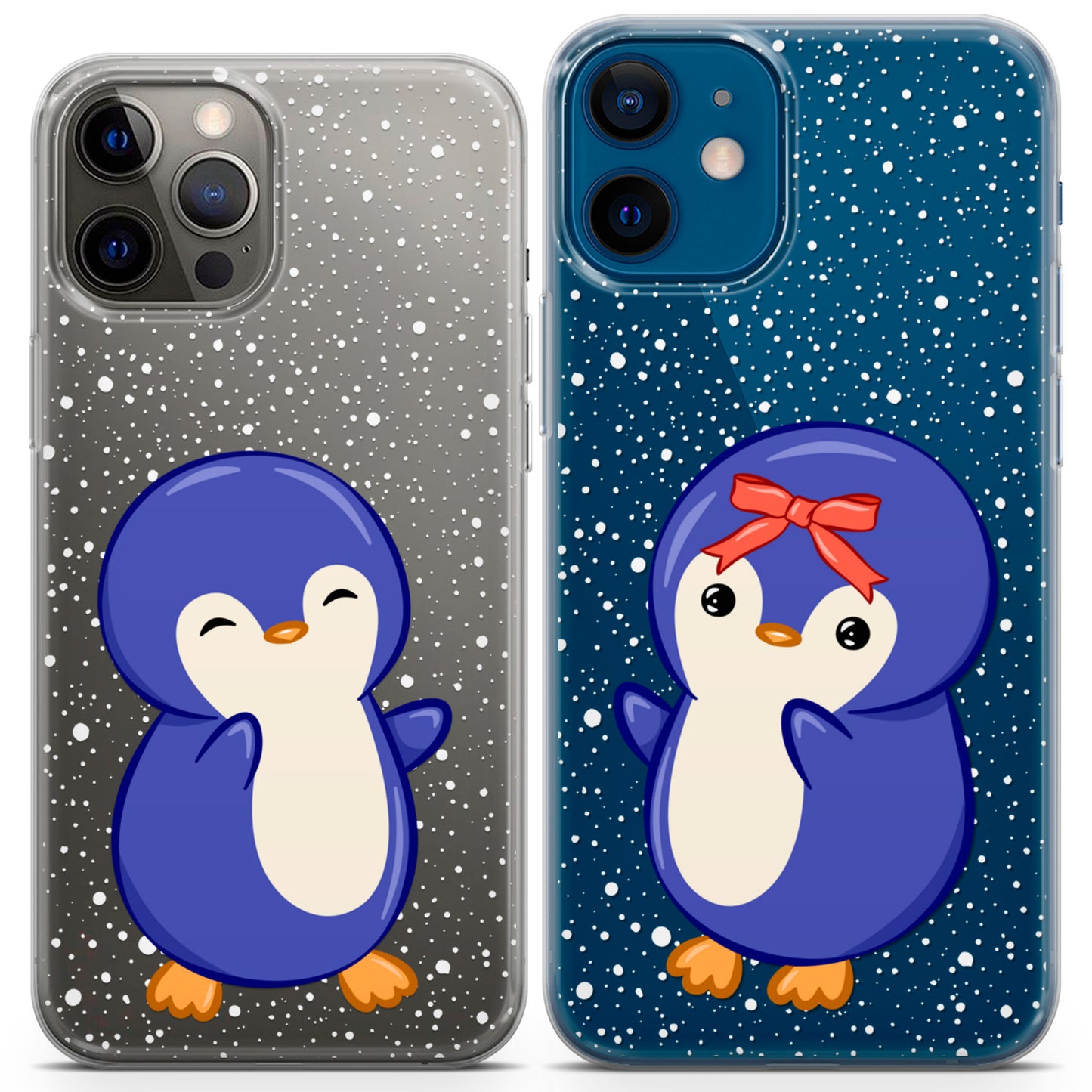 Cavka iPhone Couple Cases Winter Penguins