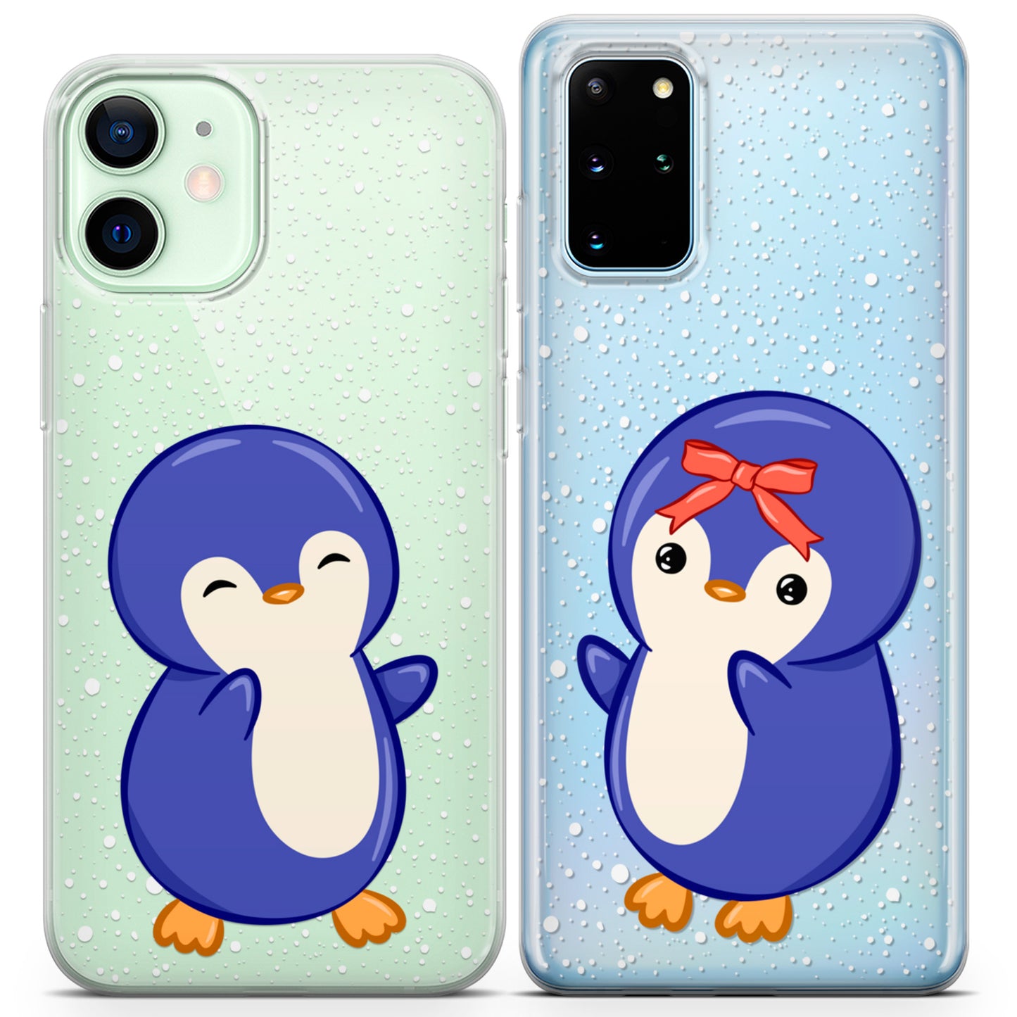 Cavka iPhone Couple Cases Winter Penguins