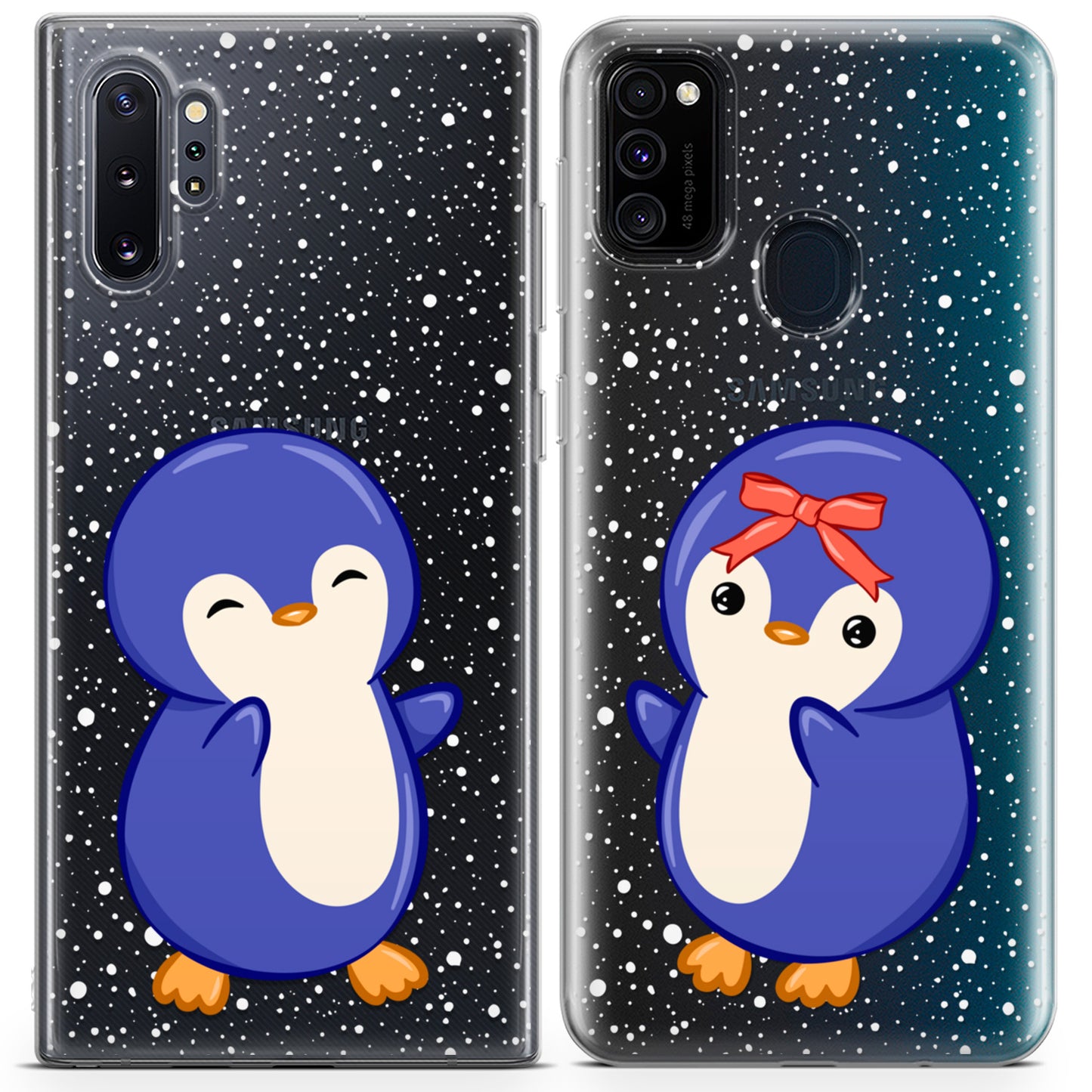 Cavka iPhone Couple Cases Winter Penguins