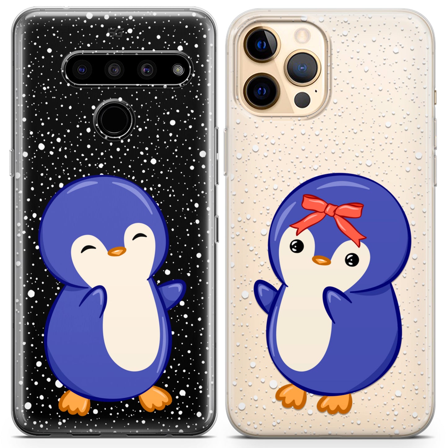 Cavka iPhone Couple Cases Winter Penguins