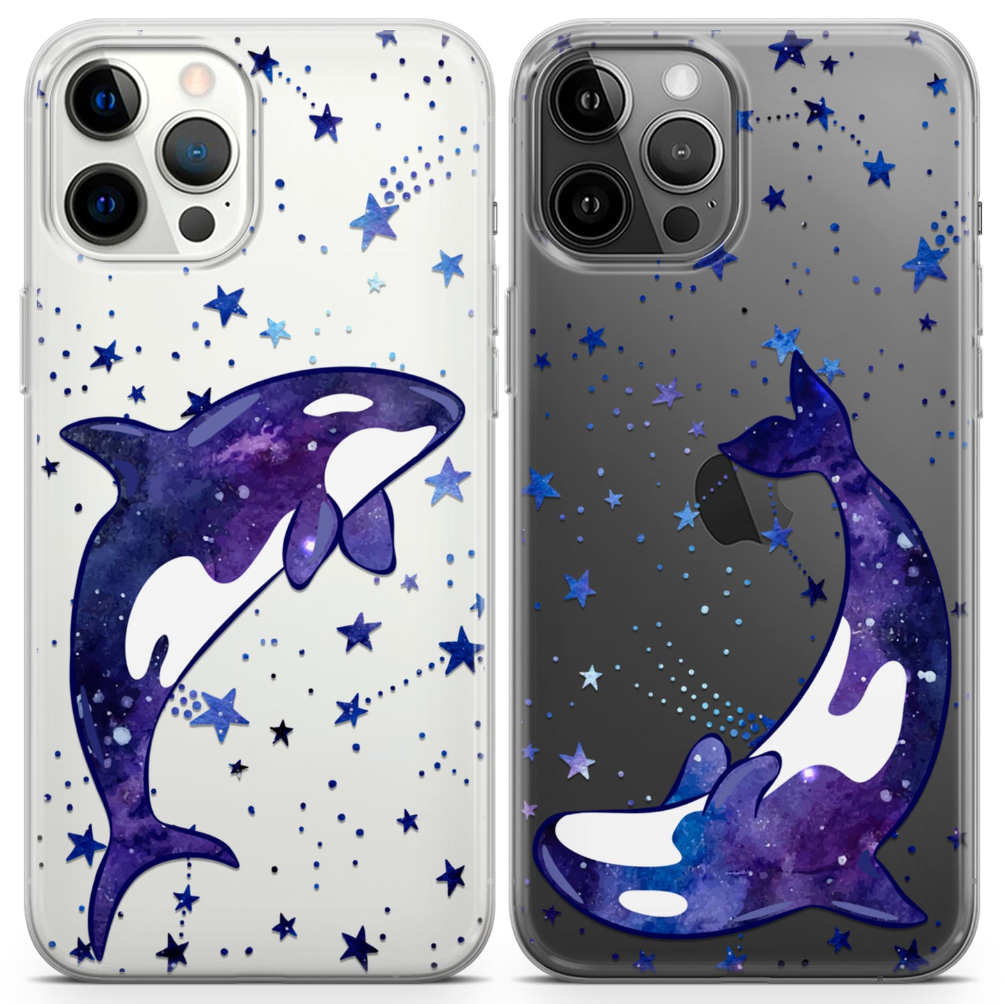 Cavka iPhone Couple Cases Celestial Orca Whales