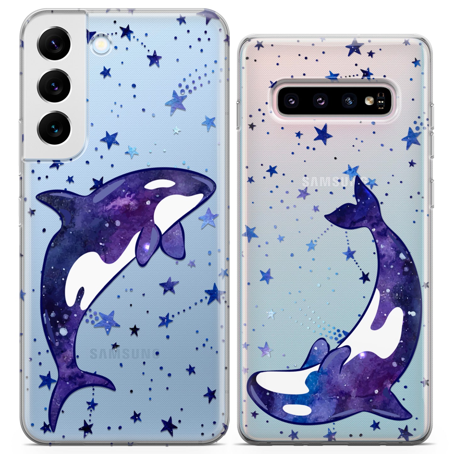 Cavka iPhone Couple Cases Celestial Orca Whales