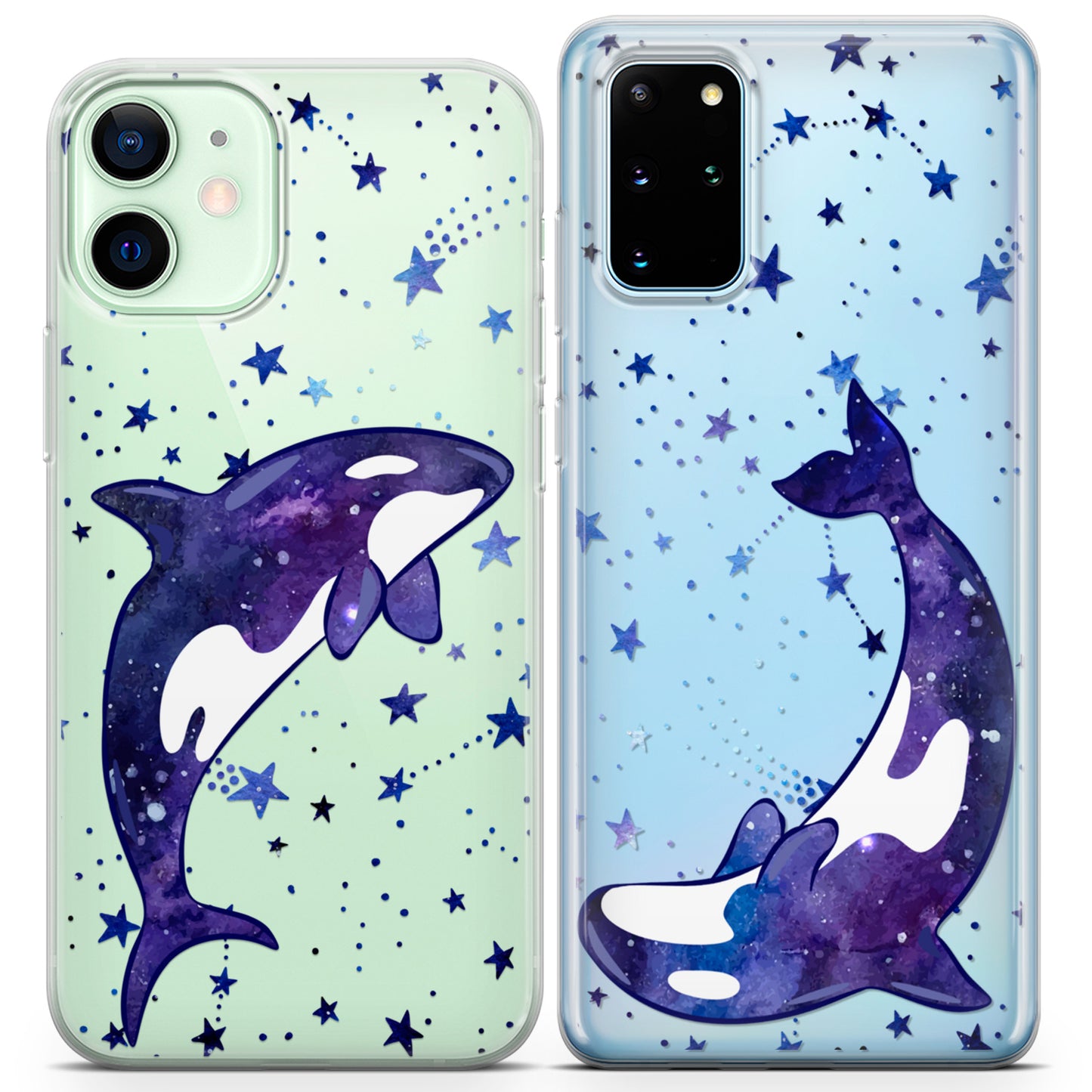 Cavka iPhone Couple Cases Celestial Orca Whales