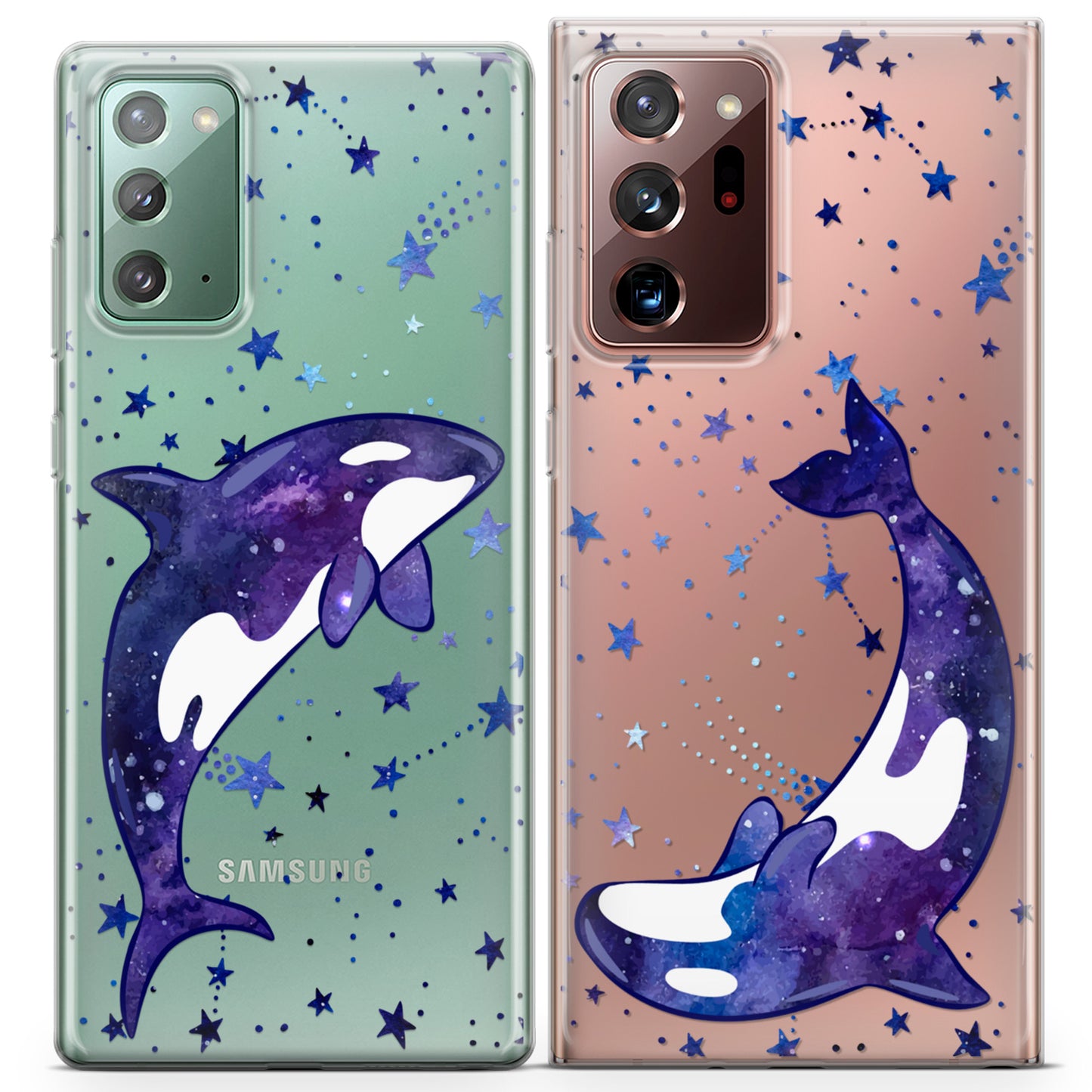 Cavka iPhone Couple Cases Celestial Orca Whales