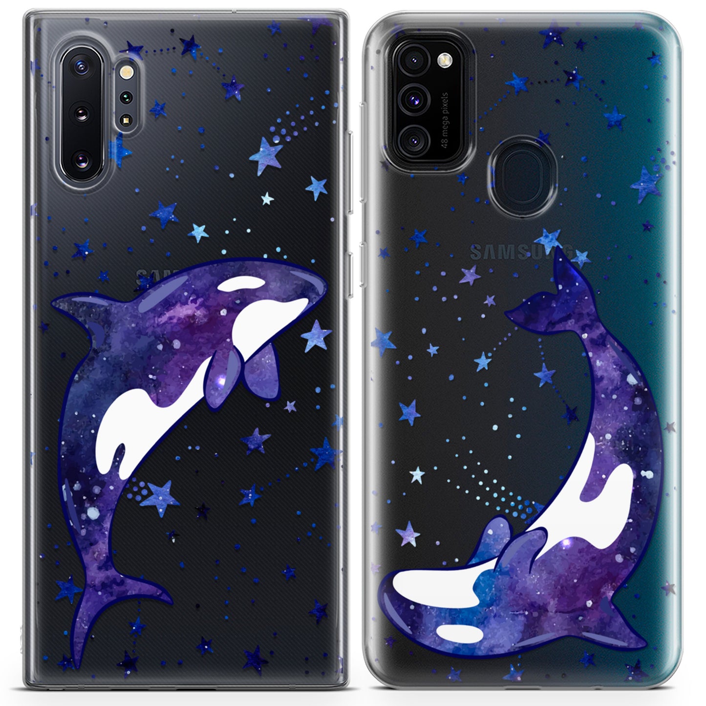 Cavka iPhone Couple Cases Celestial Orca Whales