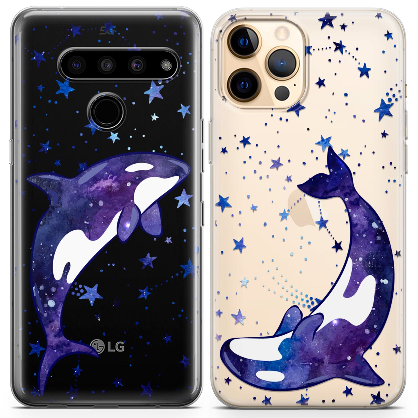 Cavka iPhone Couple Cases Celestial Orca Whales